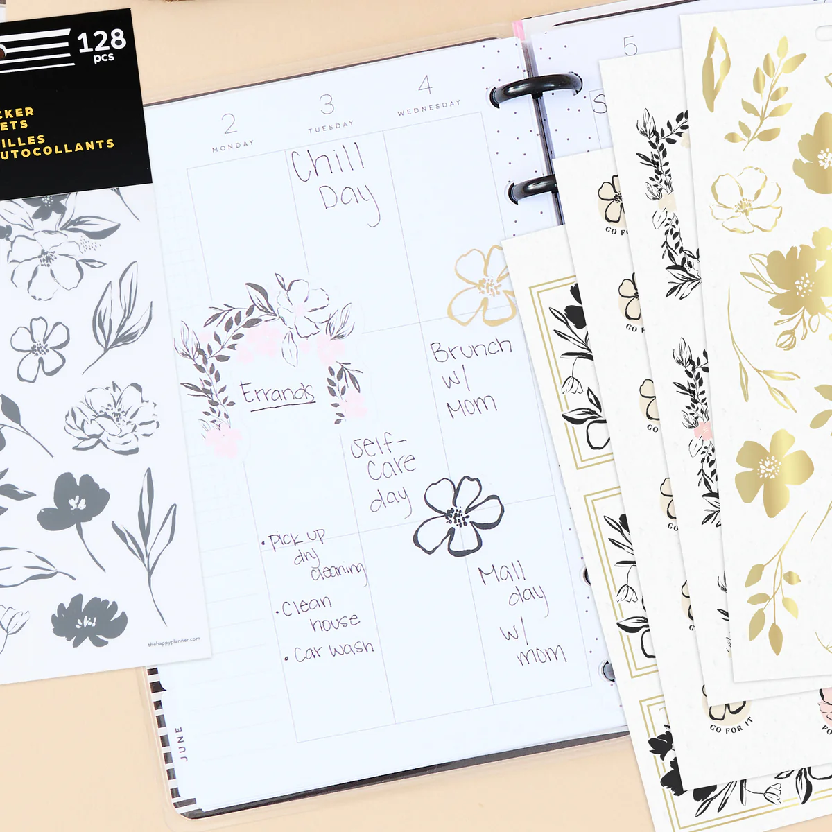 Sketchy Florals - 10 Sticker Sheets - Image 2