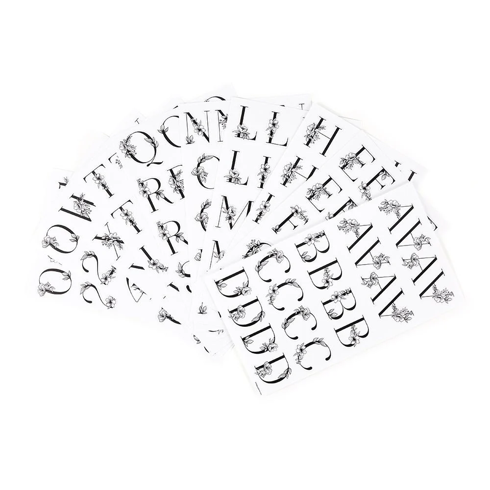Sophisticated Florals Black Alphabet Stickers - Image 2