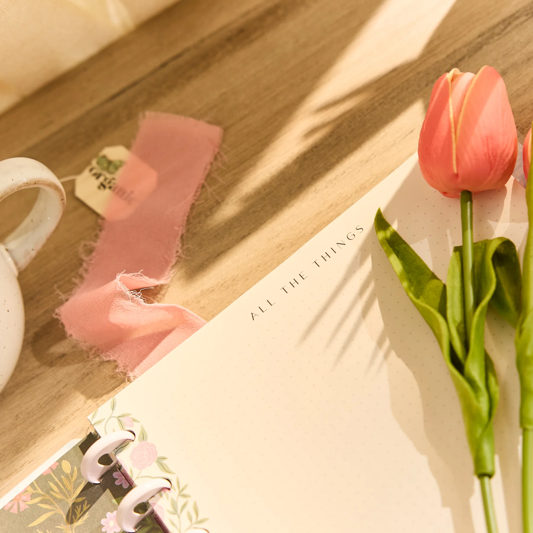Spring Tapestry - Dot Grid + Dotted Lined Classic Notebook - 60 Sheets - Image 5