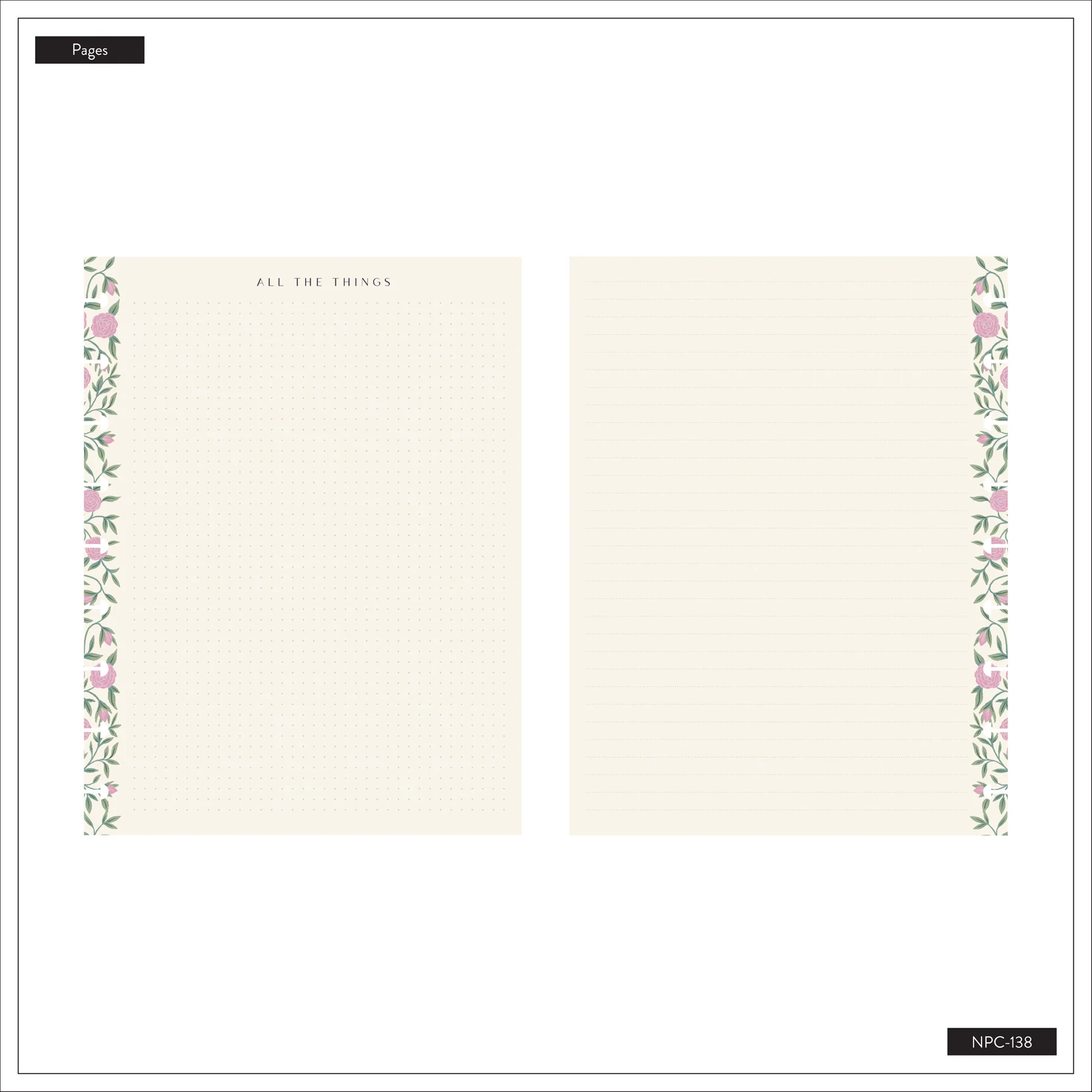 Spring Tapestry - Dot Grid + Dotted Lined Classic Notebook - 60 Sheets - Image 9