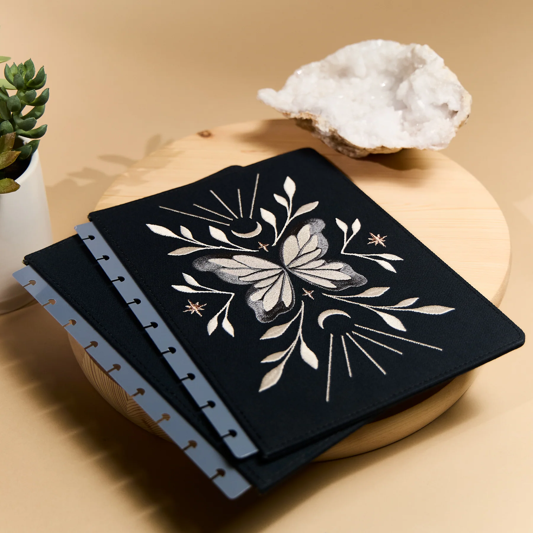 Starlight Flutter - Embroidered Snap In Classic Planner Cover - Image 4