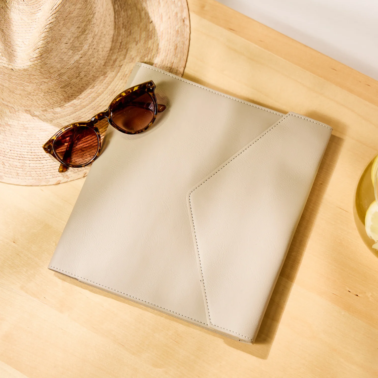 Taupe Vegan Leather - Deluxe Classic Planner Folio - Image 6