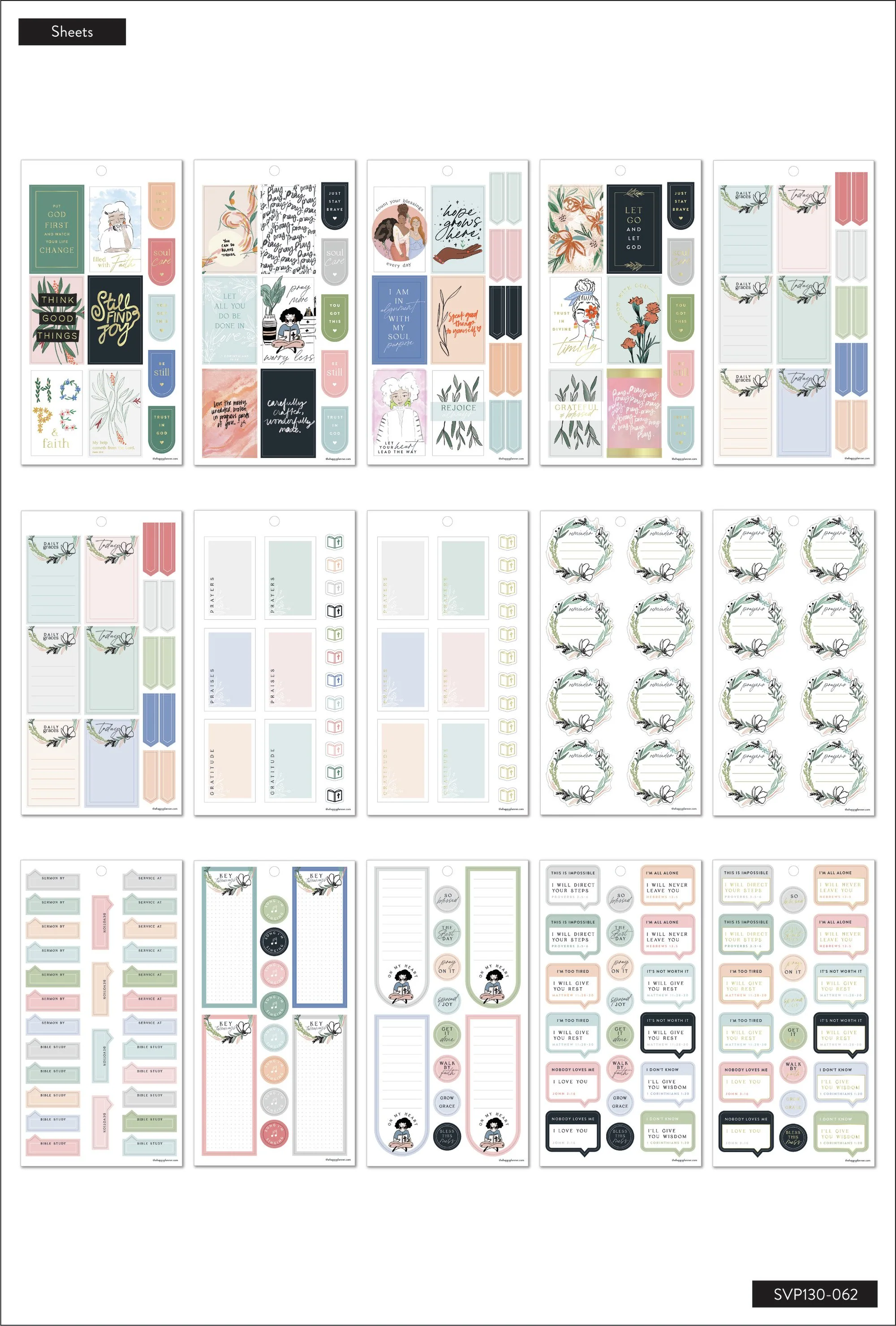 The Happy Planner x Spoonful of Faith Value Pack Stickers - Filled with Faith - Image 3
