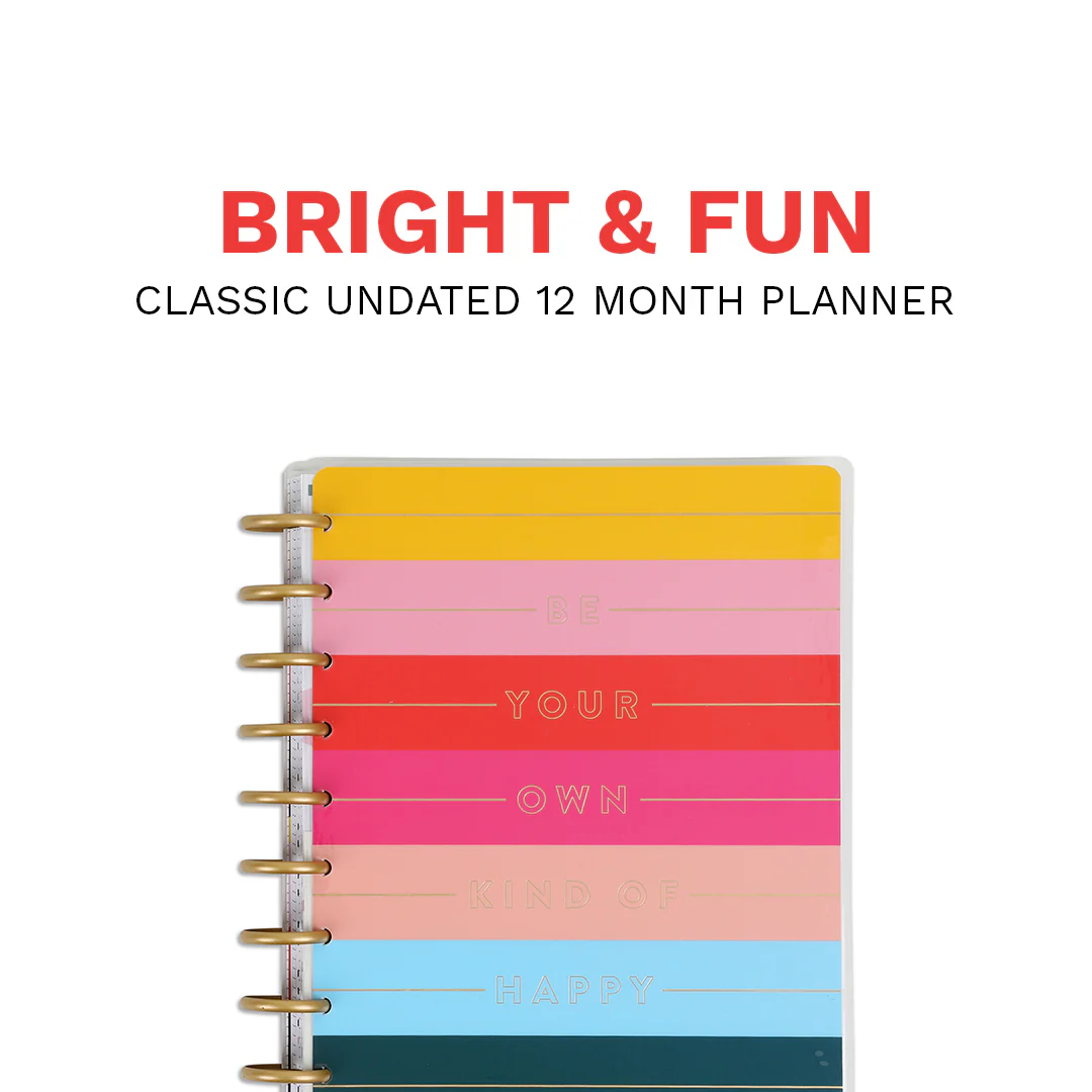 Undated Bright & Fun Happy Planner - Classic Vertical Layout - 12 Months - Image 11