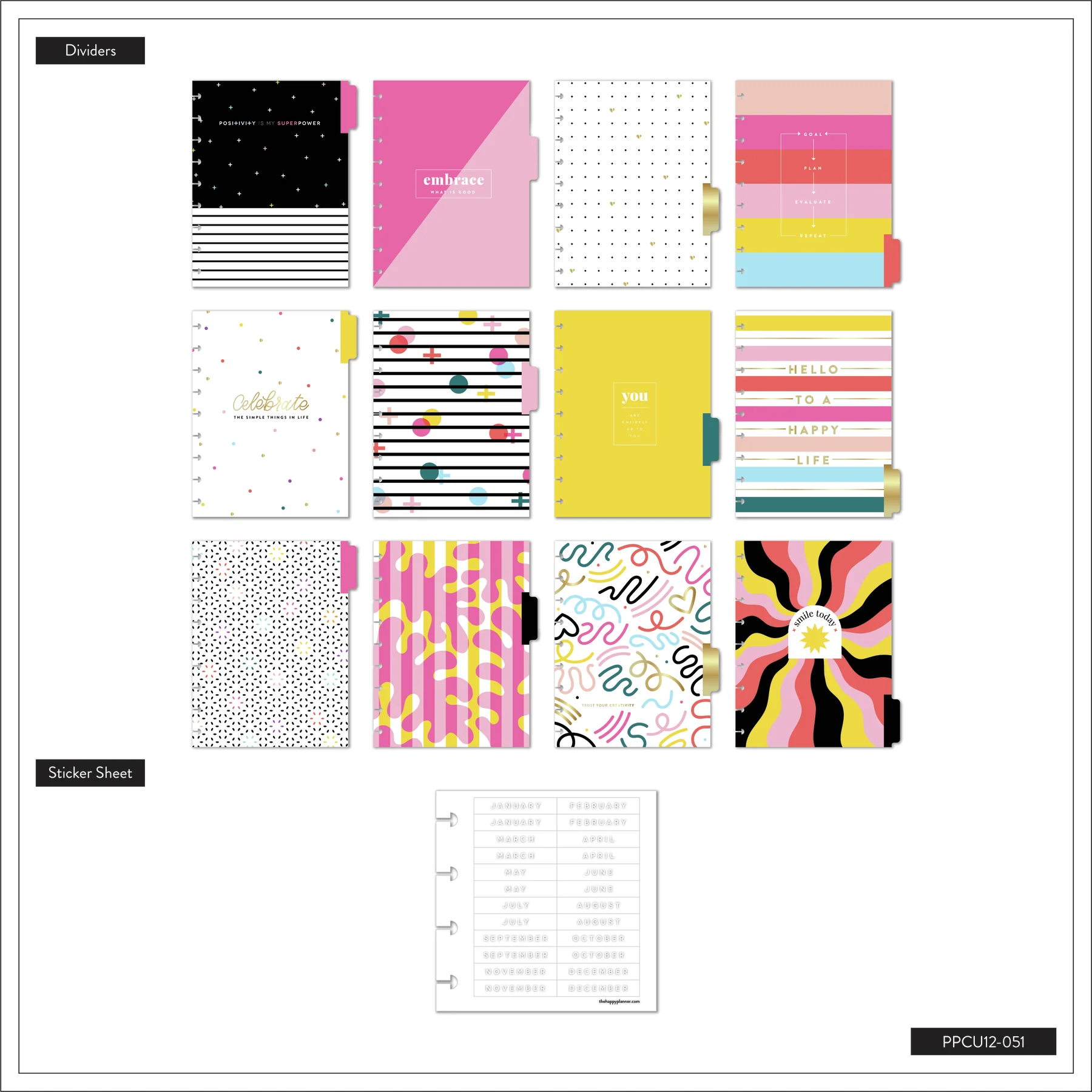 Undated Bright & Fun Happy Planner - Classic Vertical Layout - 12 Months - Image 8