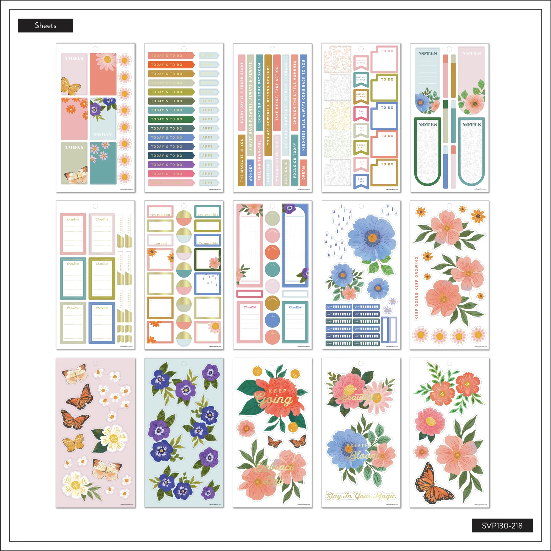 Happy Planner x Paper Raven Co. Value Pack Stickers - Bright Florals - Image 6