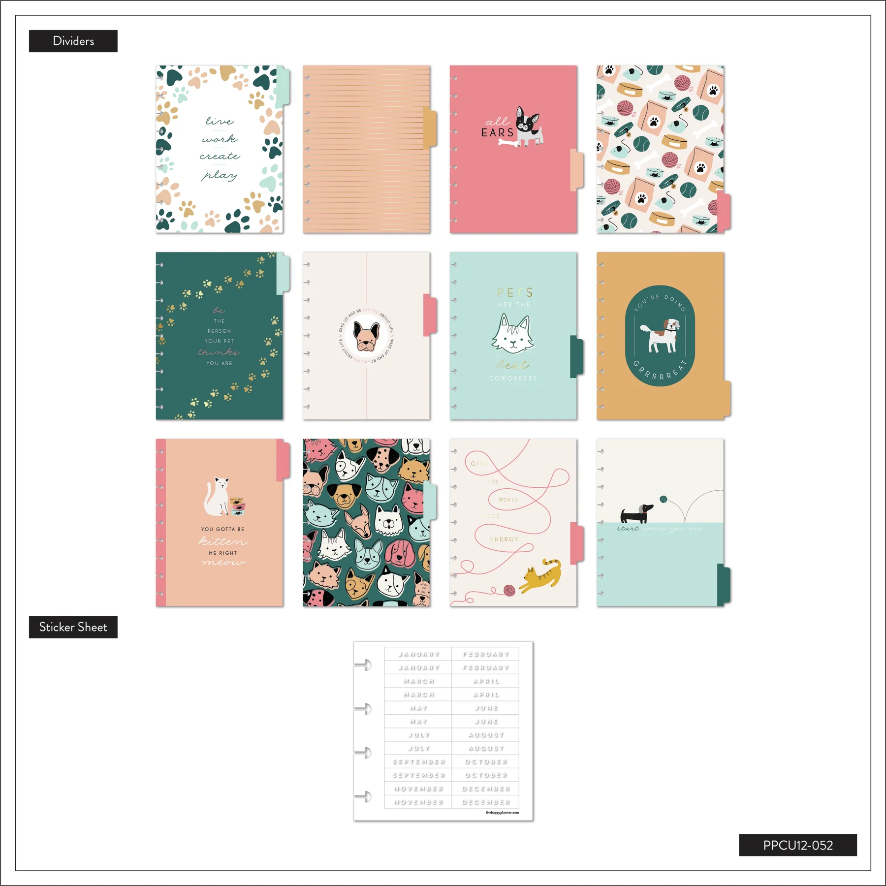 Undated Playful Pets Happy Planner - Classic Checklist Layout - 12 Months - Image 8
