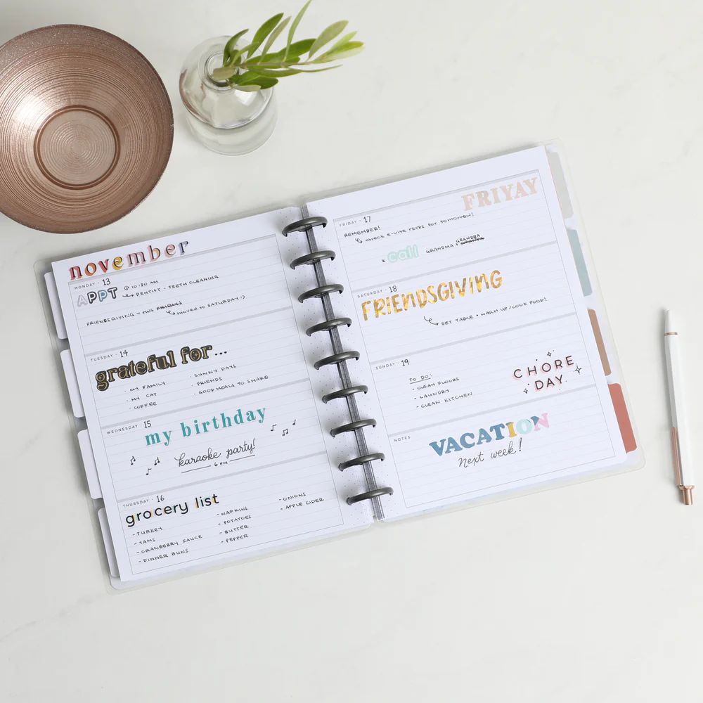 Undated Soft Watercolor Happy Planner - Classic Horizontal Layout - 12 Months - Image 3