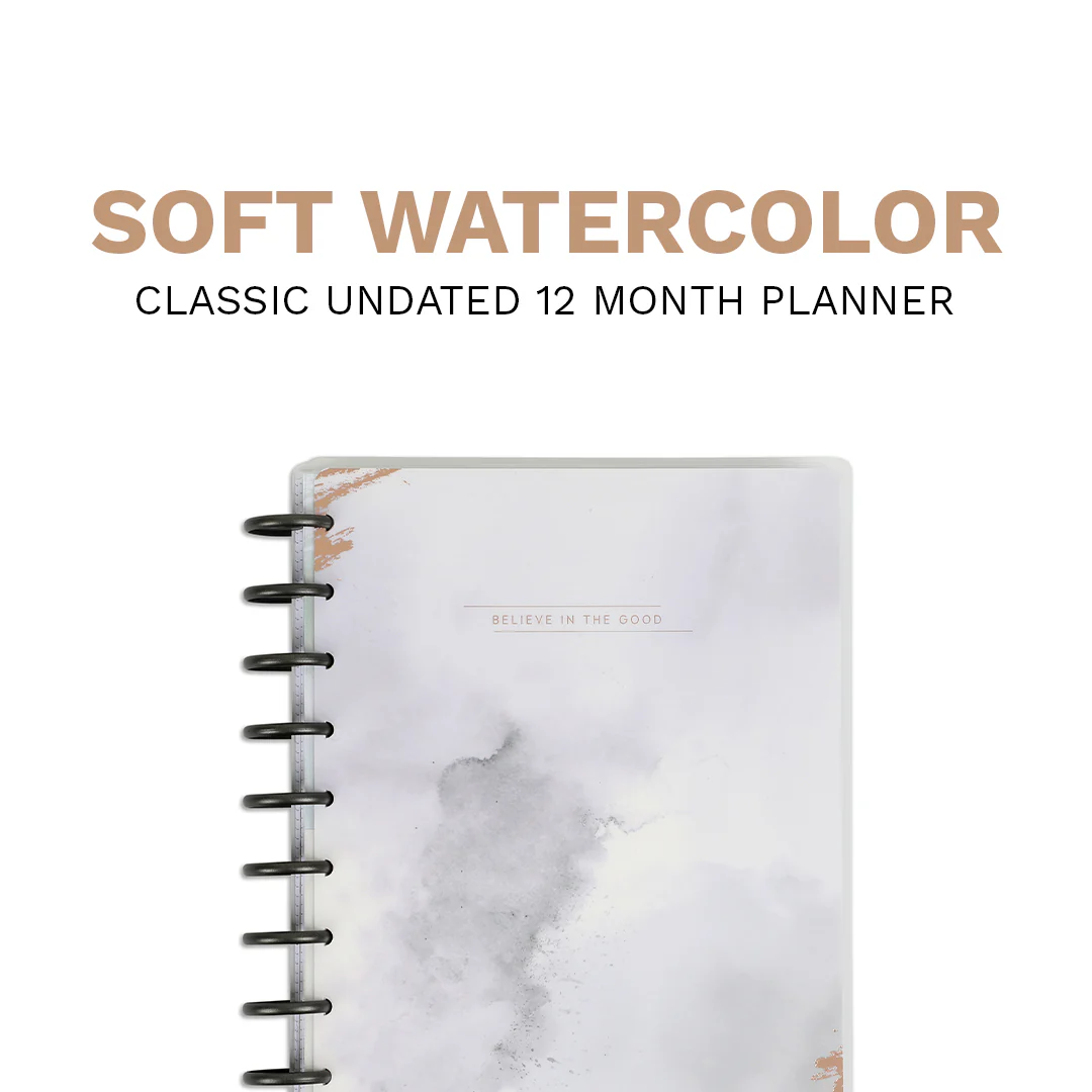 Undated Soft Watercolor Happy Planner - Classic Horizontal Layout - 12 Months - Image 8