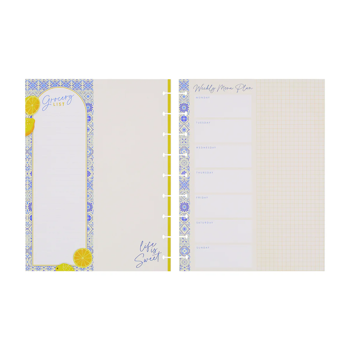 Tuscan Table Meal Planning - Grocery List + Meal Plan Classic Filler Paper - 40 Sheets - Image 21