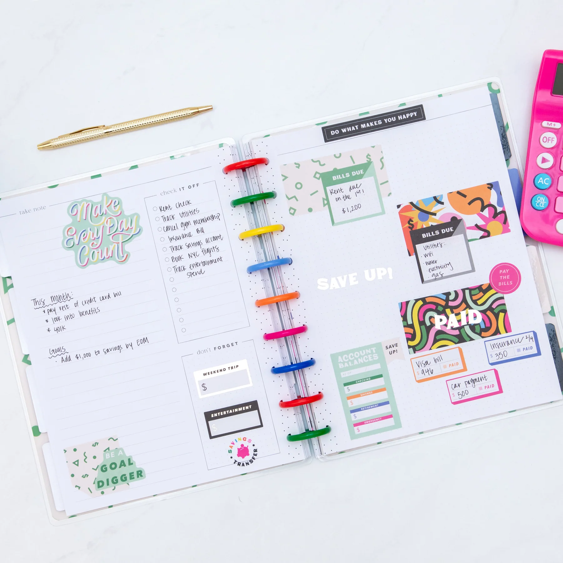 Undated Big Dollar Energy Happy Planner - Classic Budget Layout - 12 Months - Image 4
