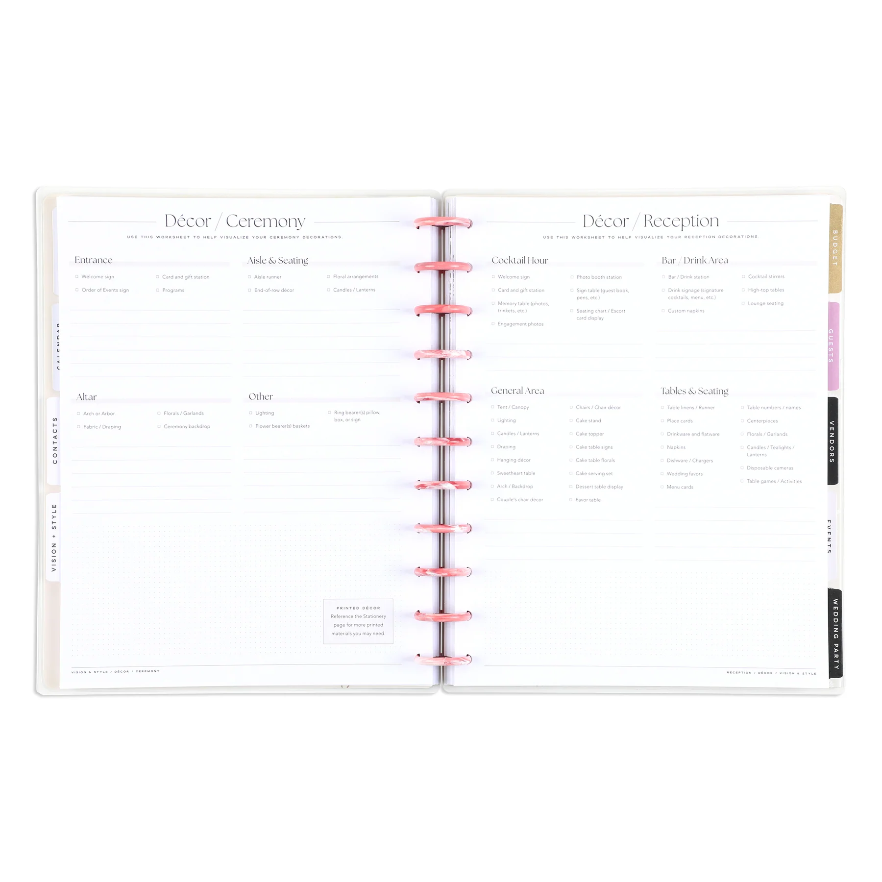 Undated Blooming Romance Wedding Happy Planner - Big Wedding Layout - 12 Months - Image 10
