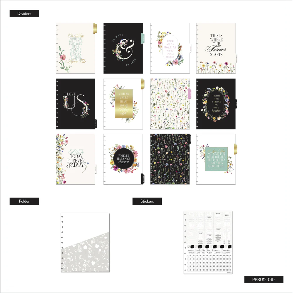 Undated Blooming Romance Wedding Happy Planner - Big Wedding Layout - 12 Months - Image 11