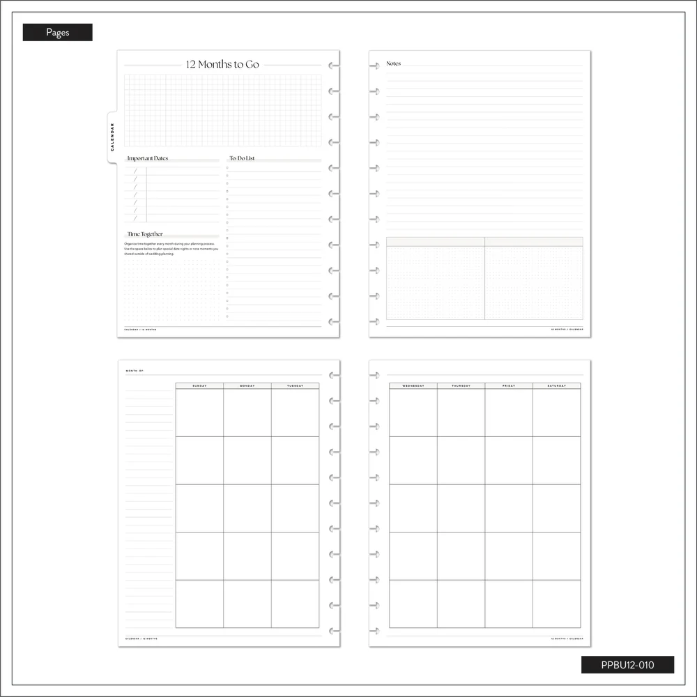 Undated Blooming Romance Wedding Happy Planner - Big Wedding Layout - 12 Months - Image 12