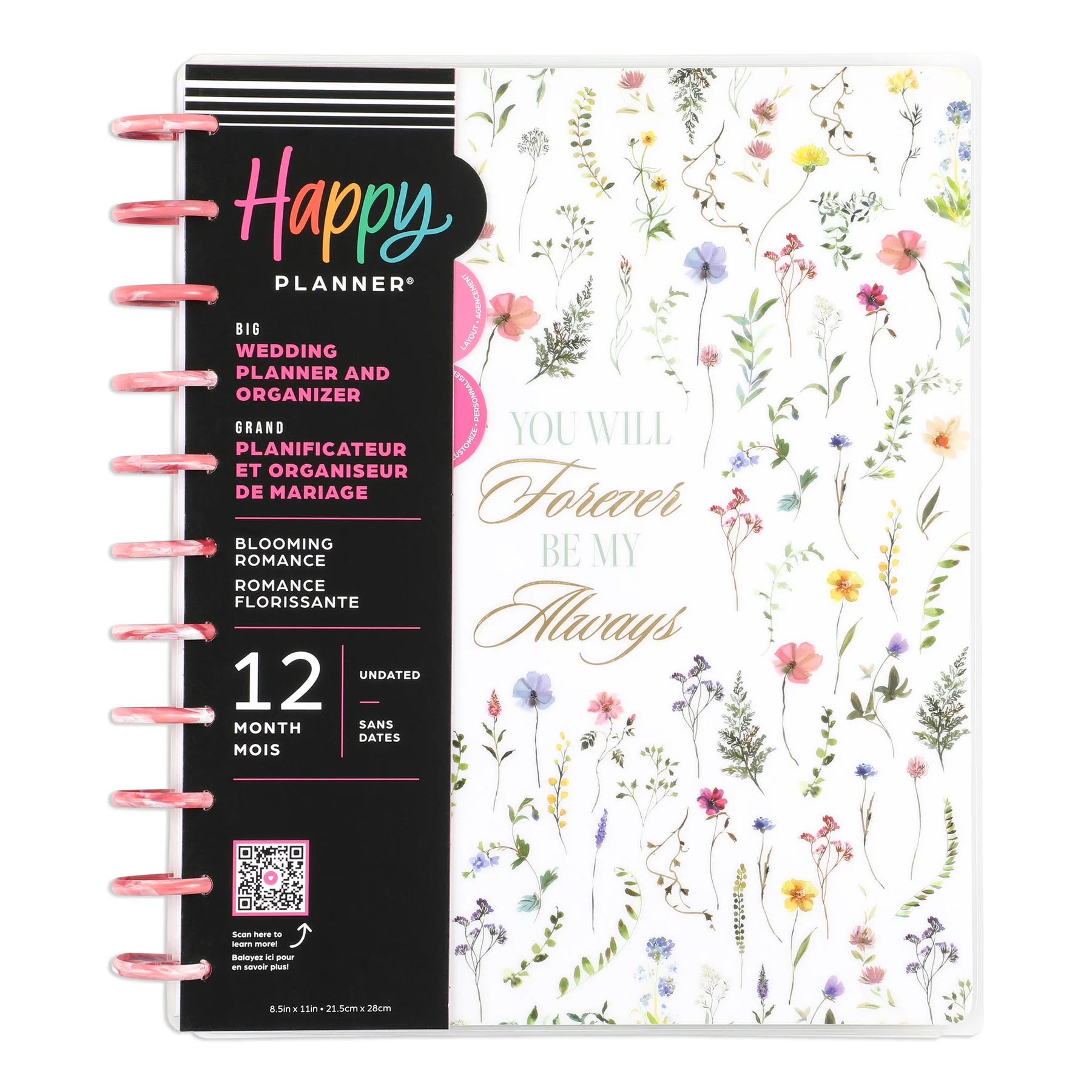Undated Blooming Romance Wedding Happy Planner - Big Wedding Layout - 12 Months - Image 13