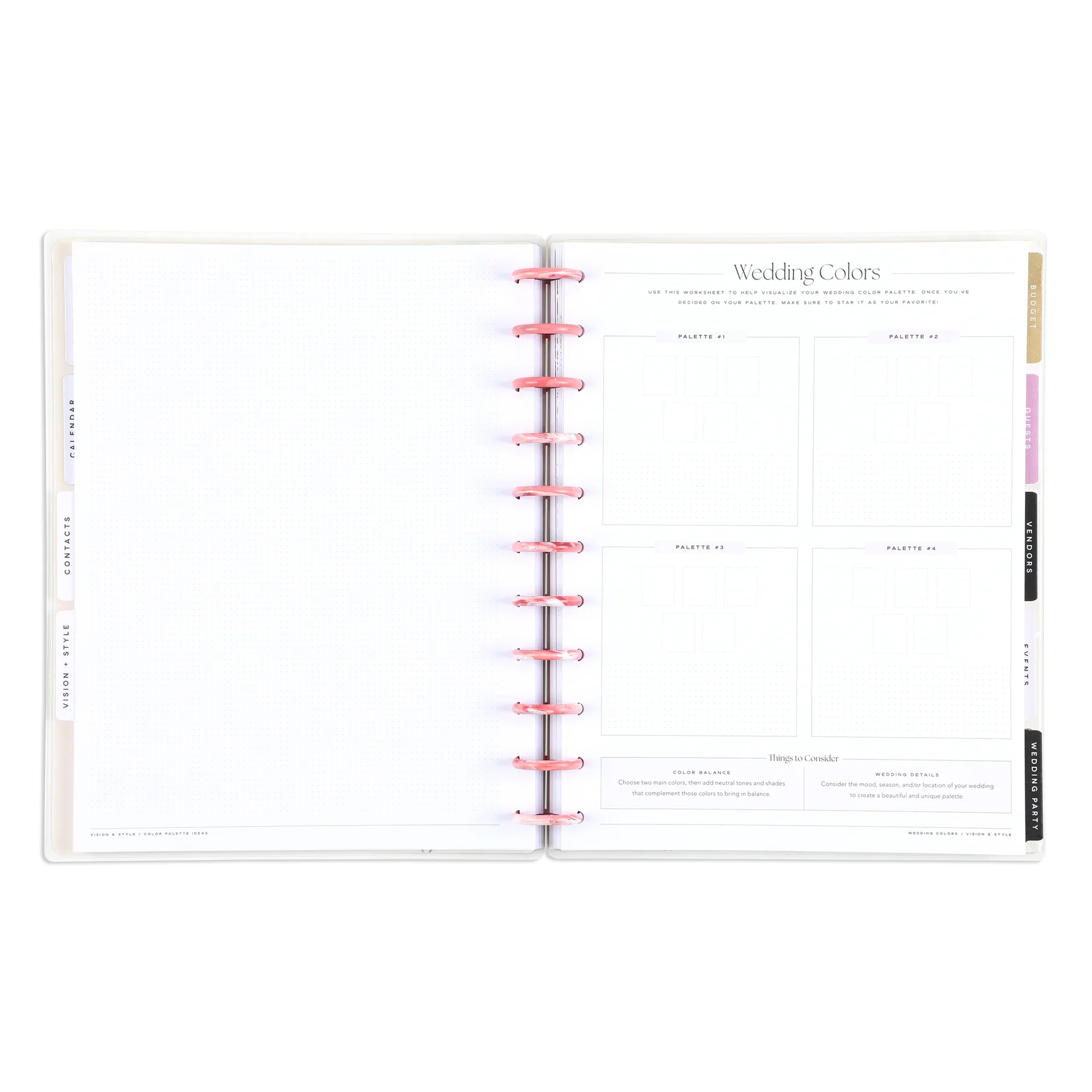 Undated Blooming Romance Wedding Happy Planner - Big Wedding Layout - 12 Months - Image 9
