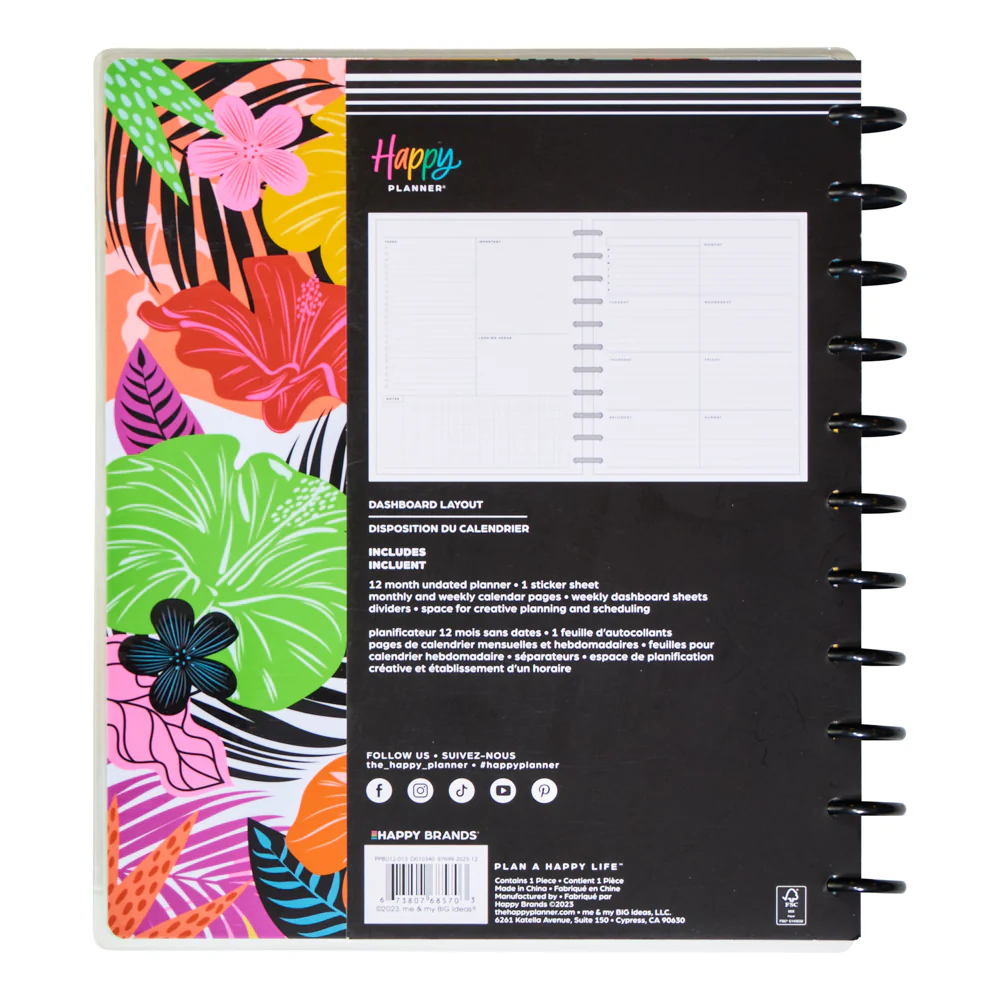 Undated Bold & Botanical Happy Planner - Big Dashboard Layout - 12 Months - Image 10