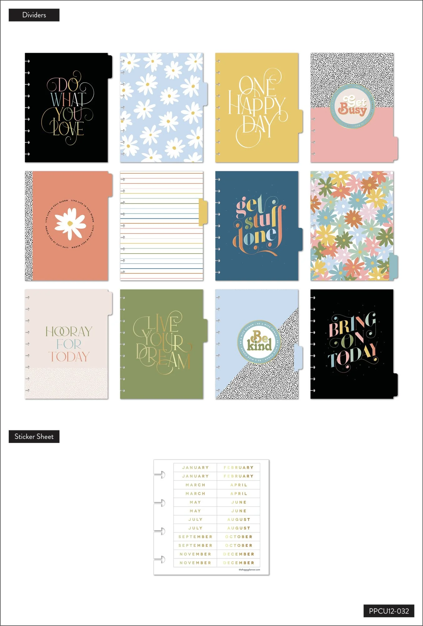 Undated Bright Type Classic Horizontal Happy Planner - 12 Months - Image 4