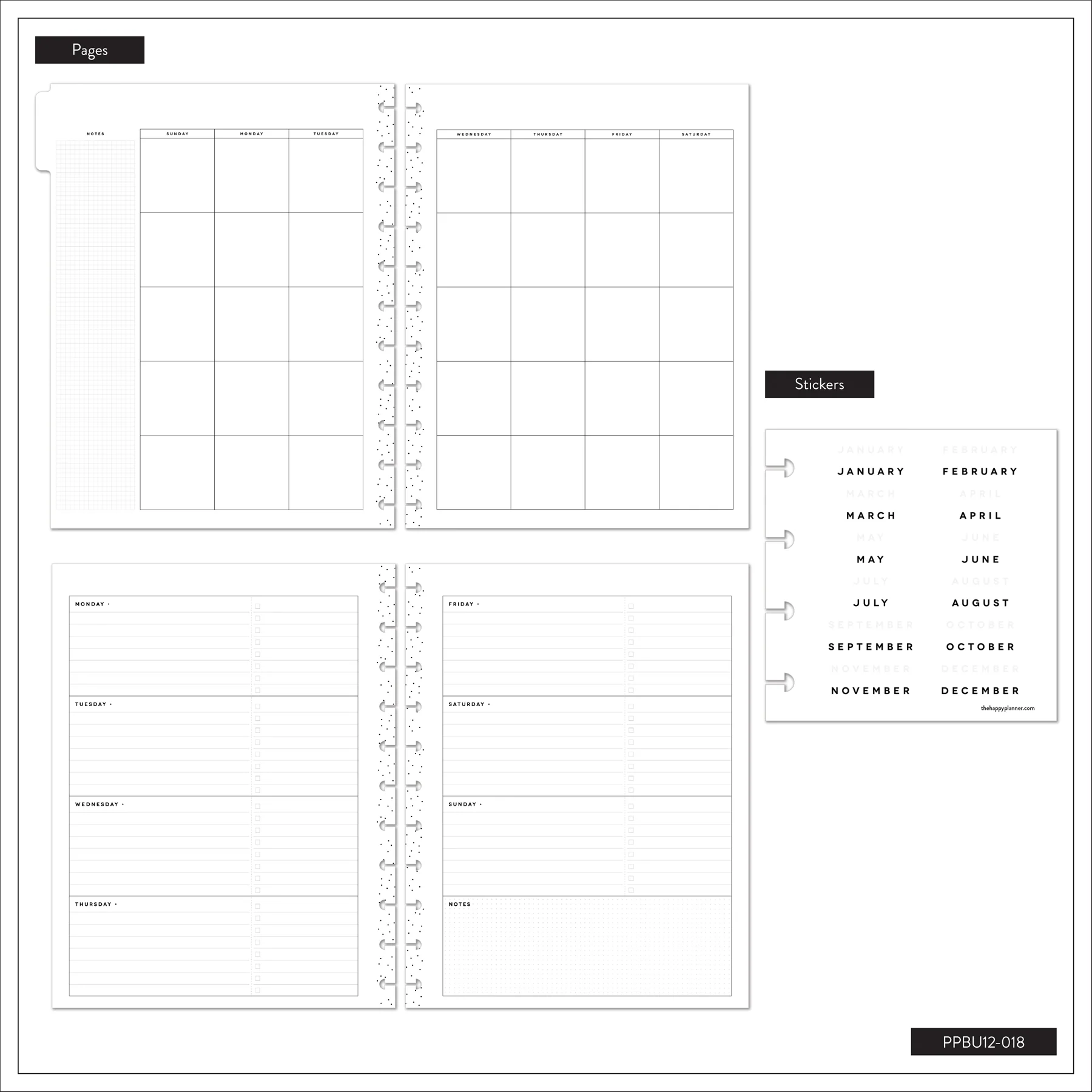 Undated Café Coquette Customizable Planner - Big Horizontal Layout - 12 Months - Image 15