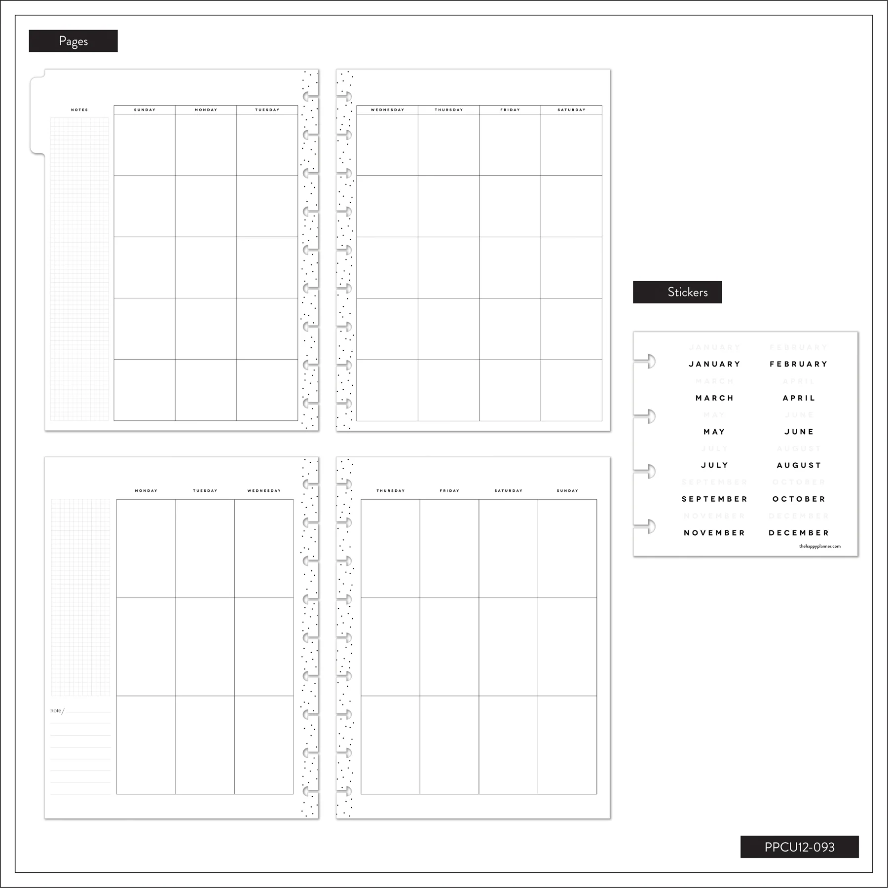 Undated Café Coquette Customizable Planner - Classic Vertical Layout - 12 Months - Image 14