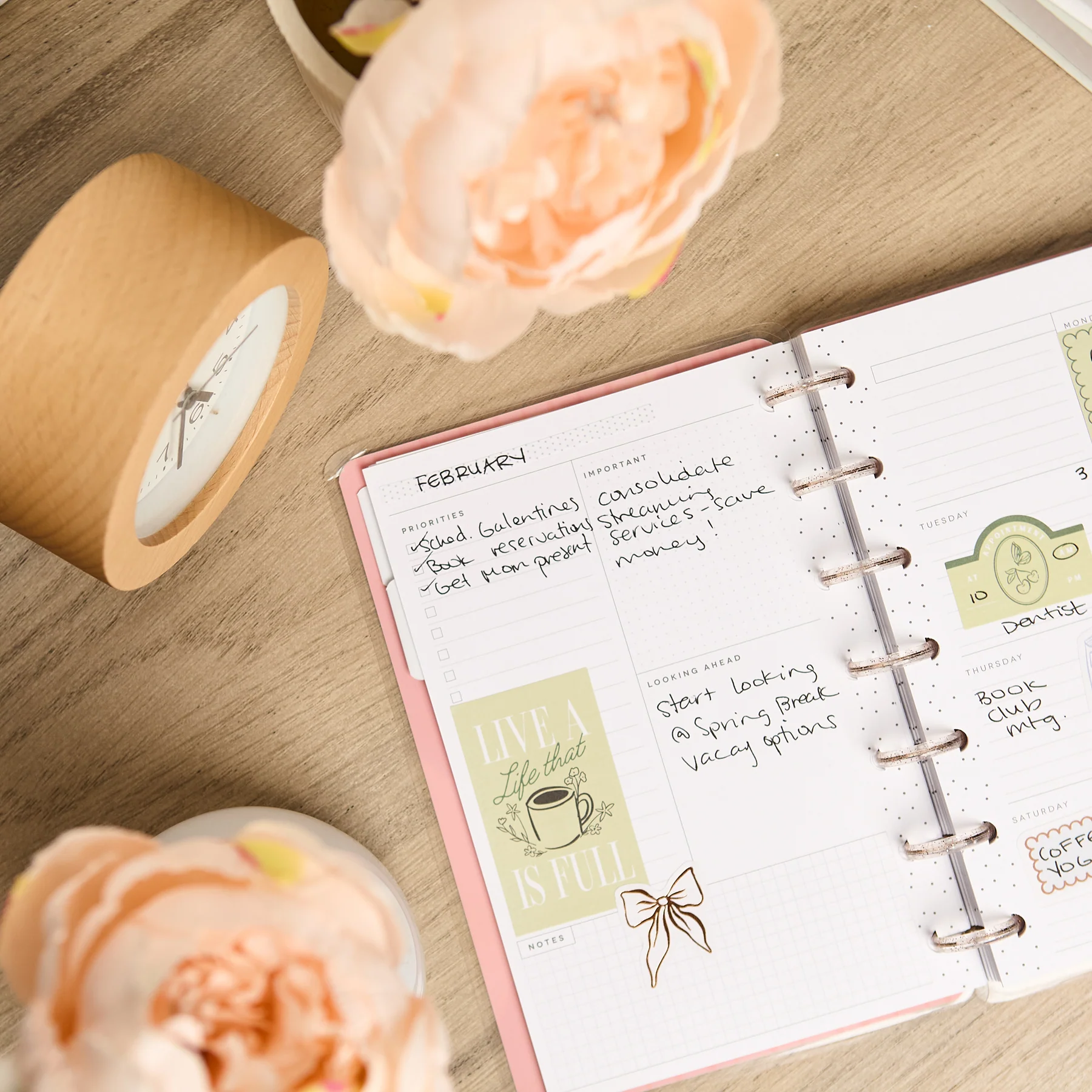 Undated Café Coquette Customizable Planner - Mini Dashboard Layout - 12 Months - Image 5