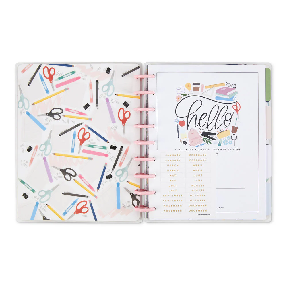 Undated Cute Icons Classic Teacher Happy Planner - 12 Months - Image 2