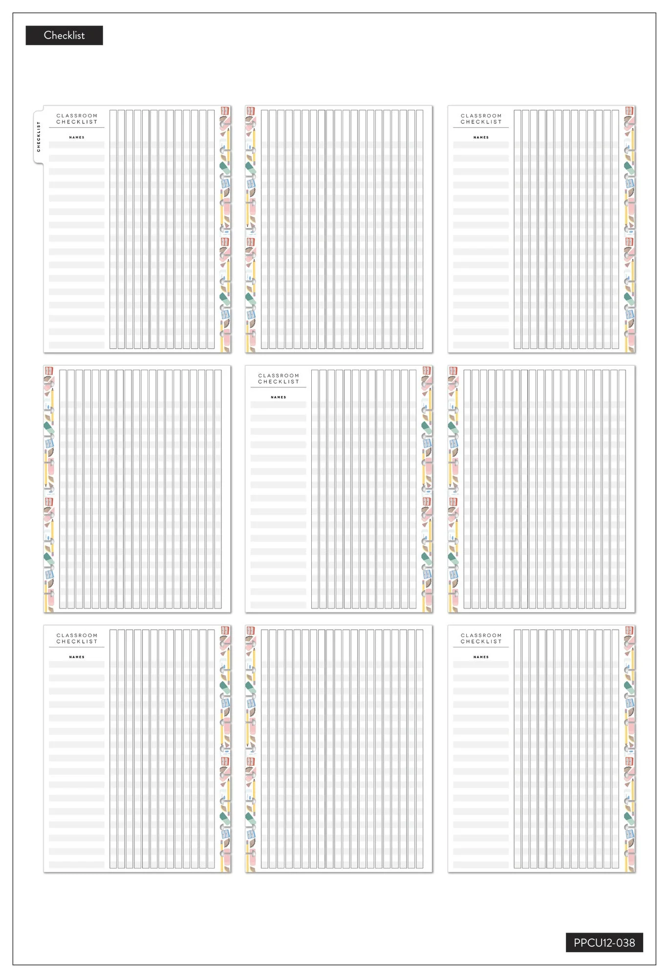 Undated Cute Icons Classic Teacher Happy Planner - 12 Months - Image 8