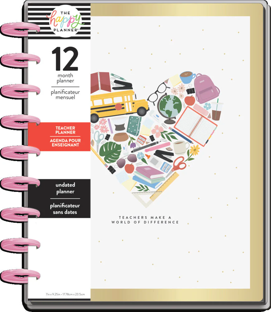 Undated Cute Icons Classic Teacher Happy Planner - 12 Months - Image 9