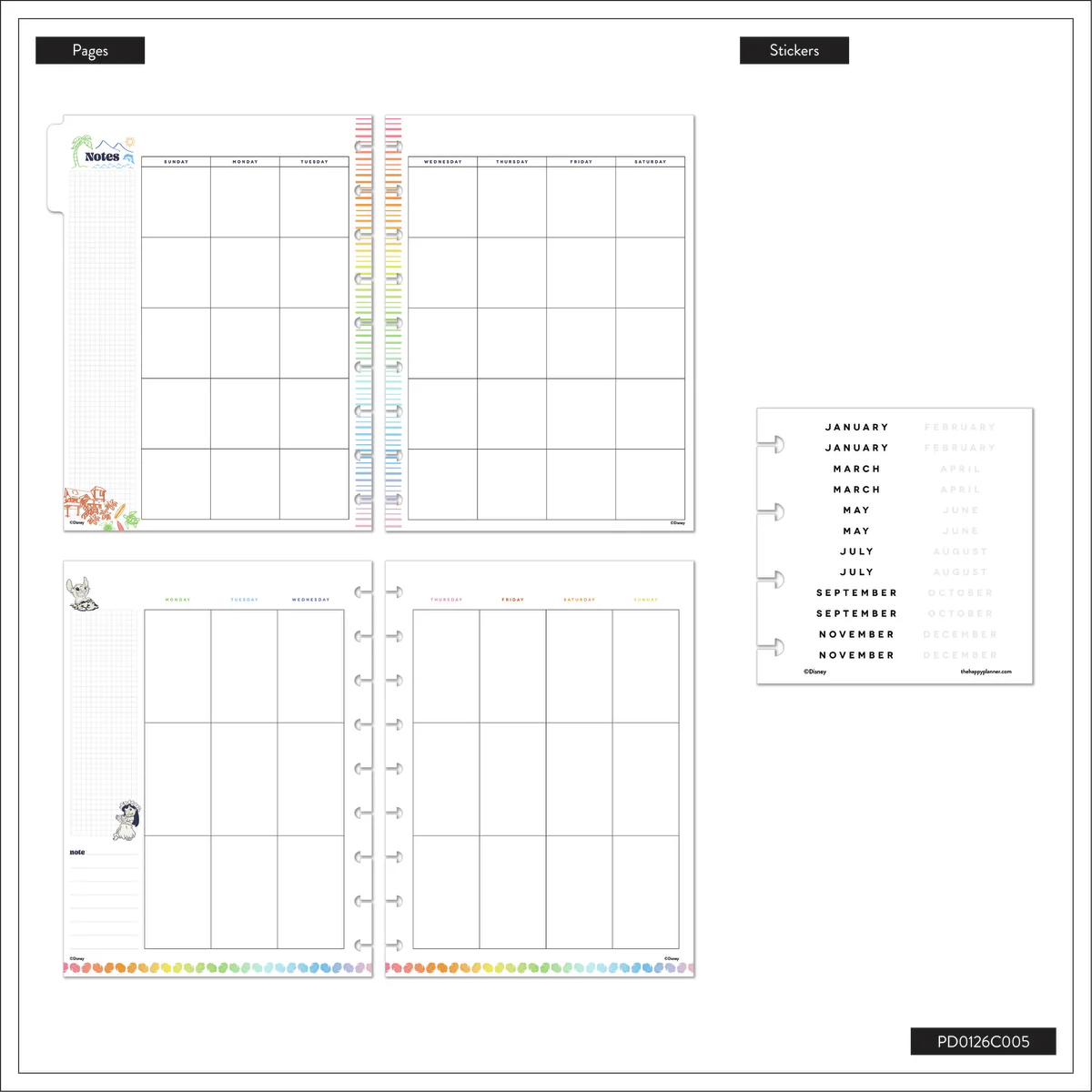 Undated Disney Lilo & Stitch Make Waves Customizable Planner - Classic Vertical Layout - 12 Months - Image 18