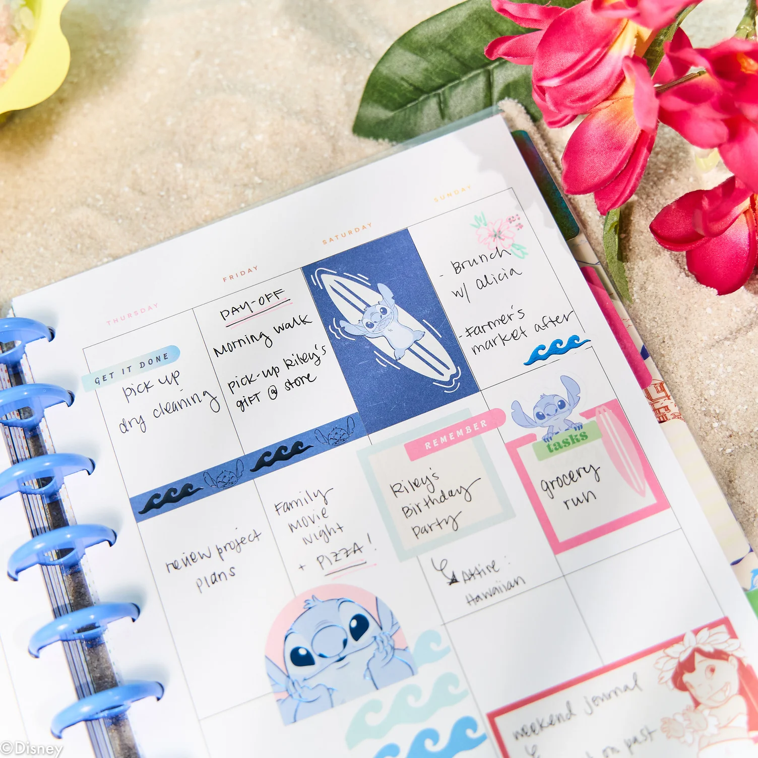 Undated Disney Lilo & Stitch Make Waves Customizable Planner - Classic Vertical Layout - 12 Months - Image 5