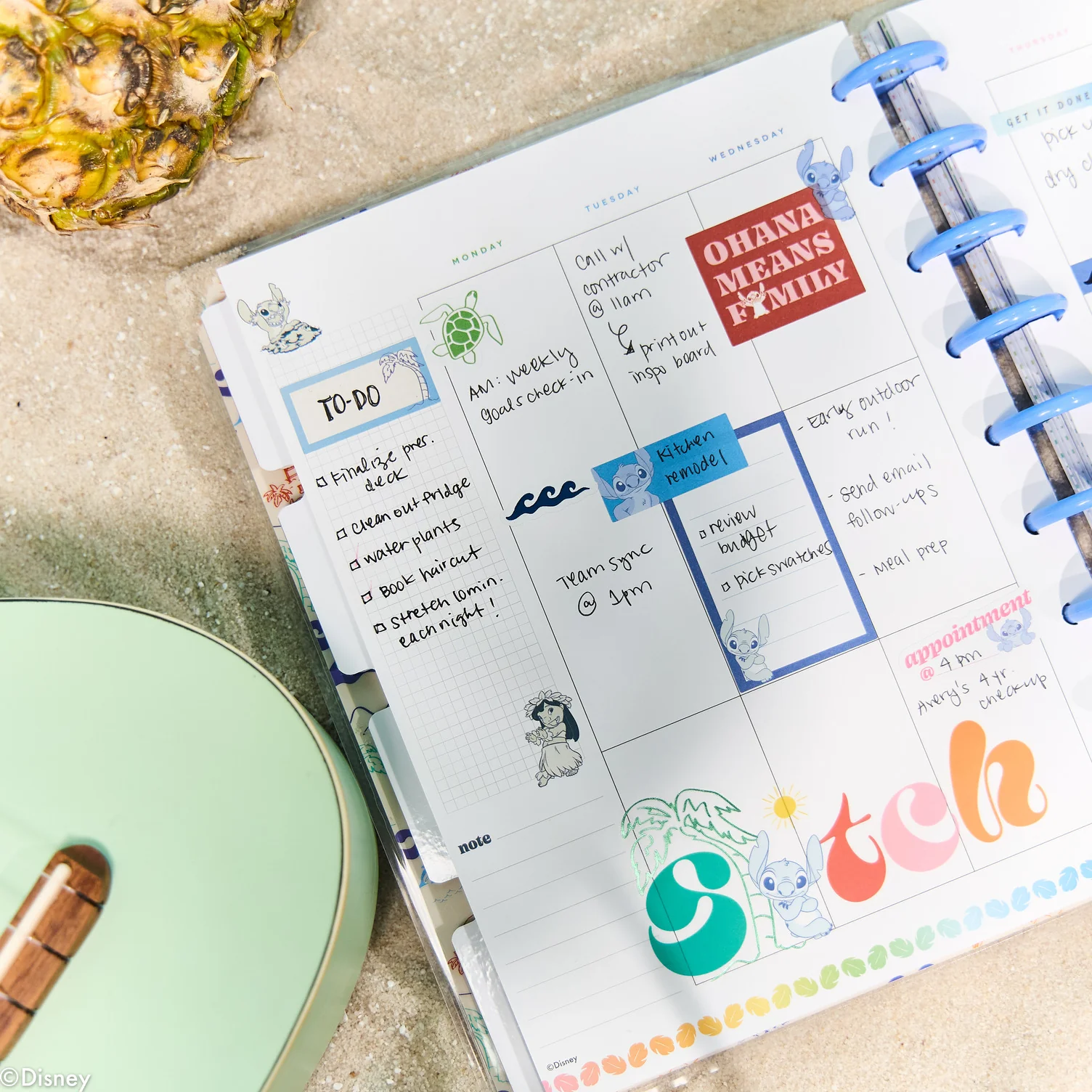 Undated Disney Lilo & Stitch Make Waves Customizable Planner - Classic Vertical Layout - 12 Months - Image 6