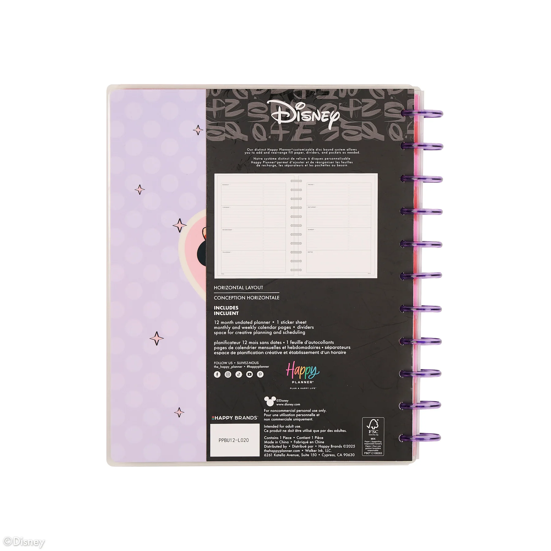 Undated Disney Minnie Mouse Bow Happy Customizable Planner - Big Horizontal Layout - 12 Months - Image 22