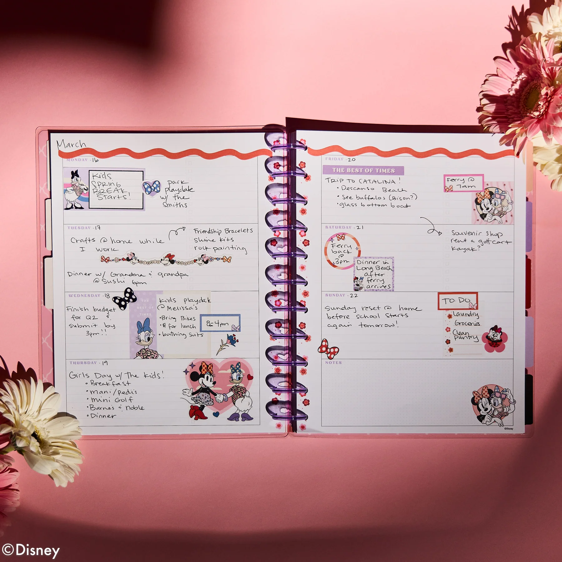 Undated Disney Minnie Mouse Bow Happy Customizable Planner - Big Horizontal Layout - 12 Months - Image 4