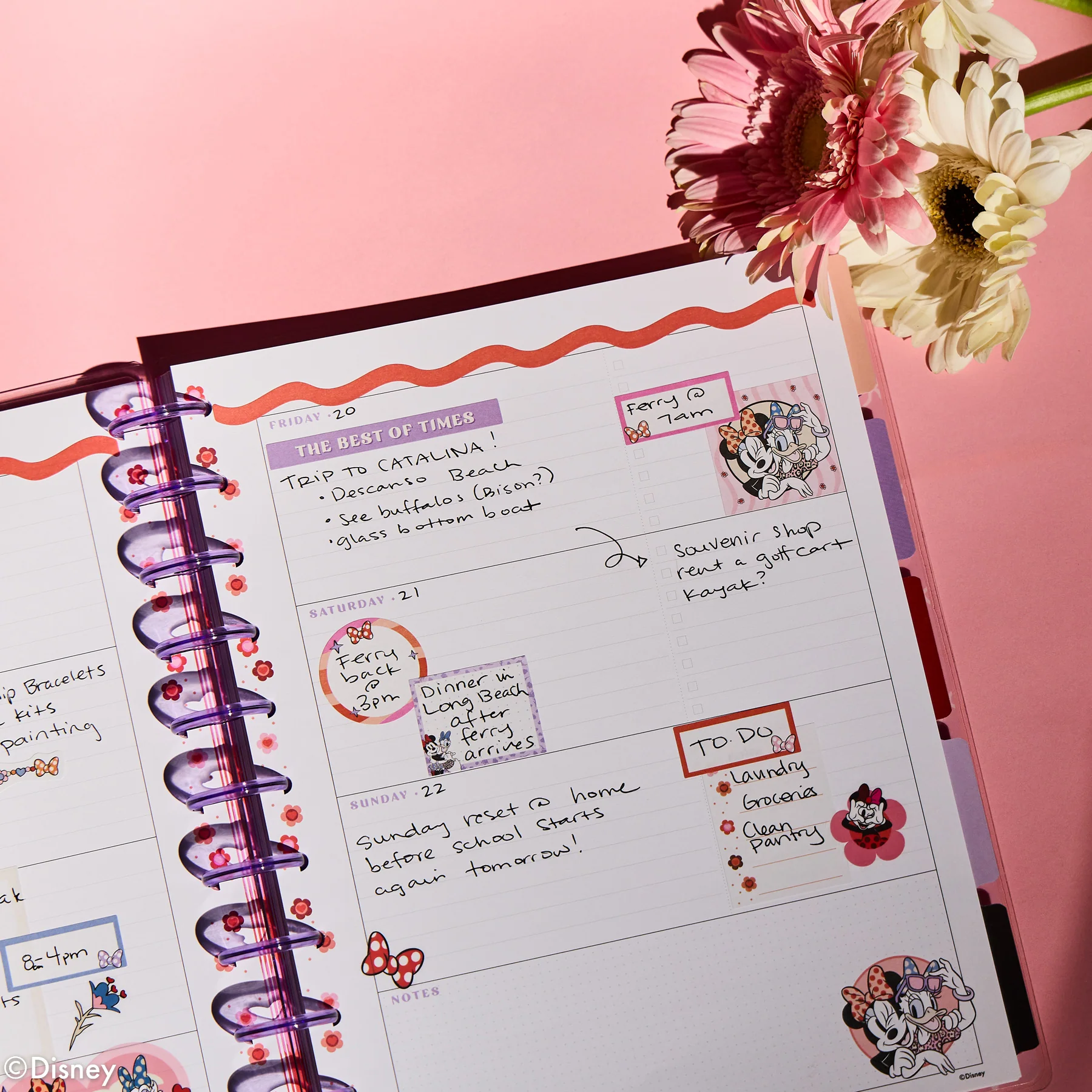 Undated Disney Minnie Mouse Bow Happy Customizable Planner - Big Horizontal Layout - 12 Months - Image 6