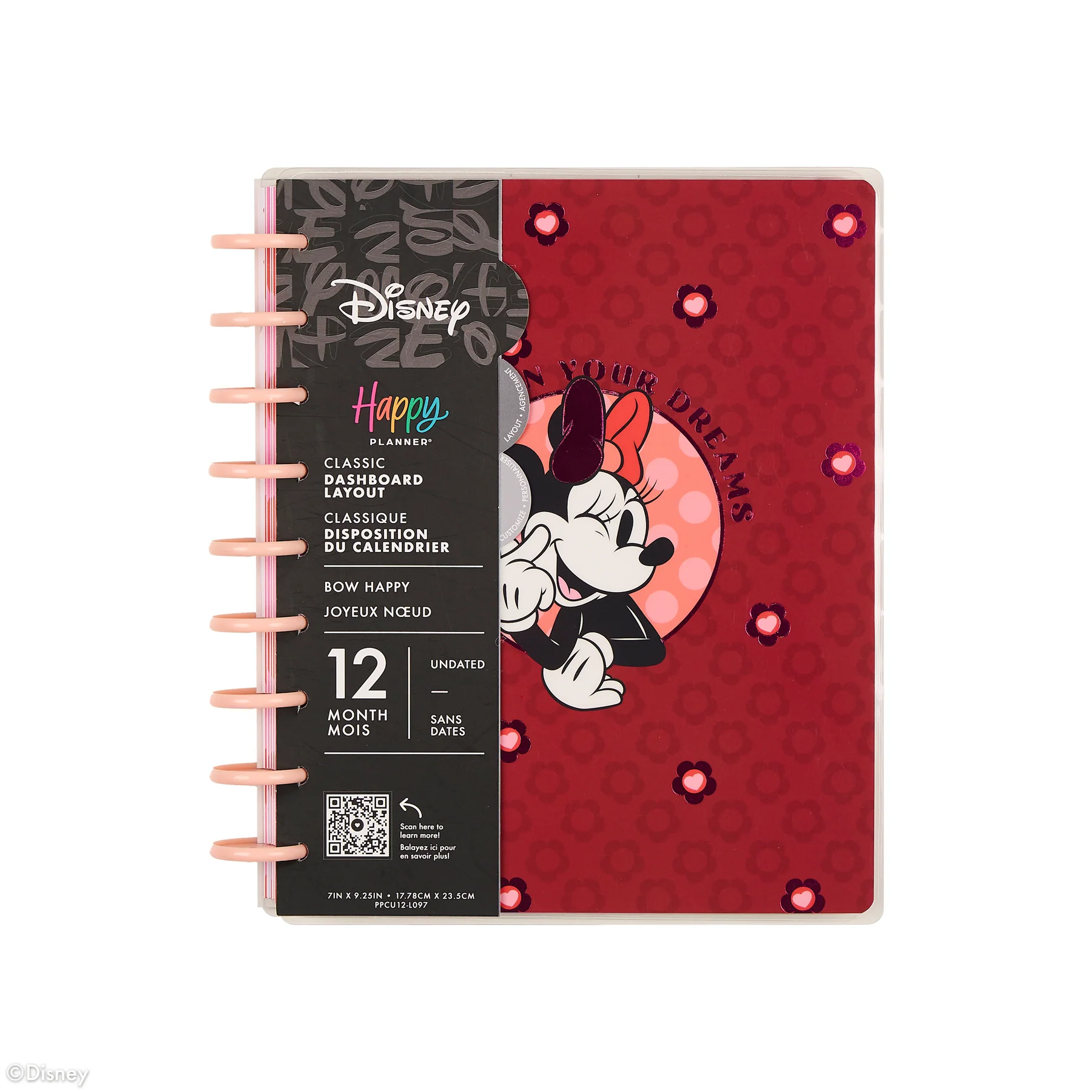 Undated Disney Minnie Mouse Bow Happy Customizable Planner - Classic Dashboard Layout - 12 Months - Image 23