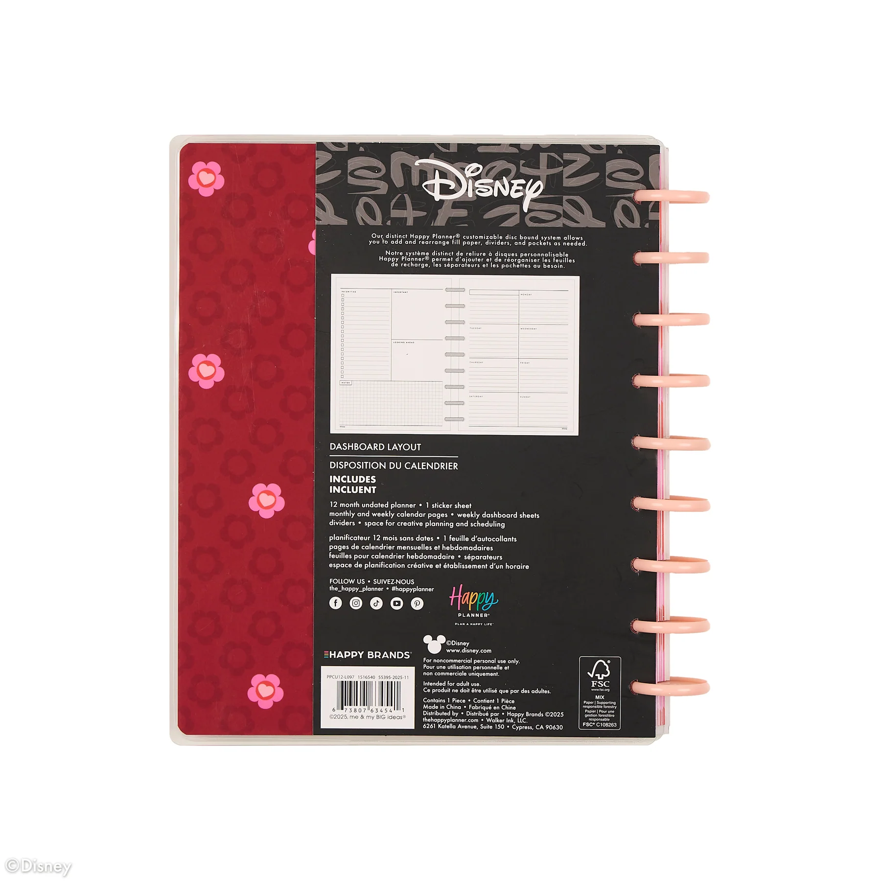 Undated Disney Minnie Mouse Bow Happy Customizable Planner - Classic Dashboard Layout - 12 Months - Image 25