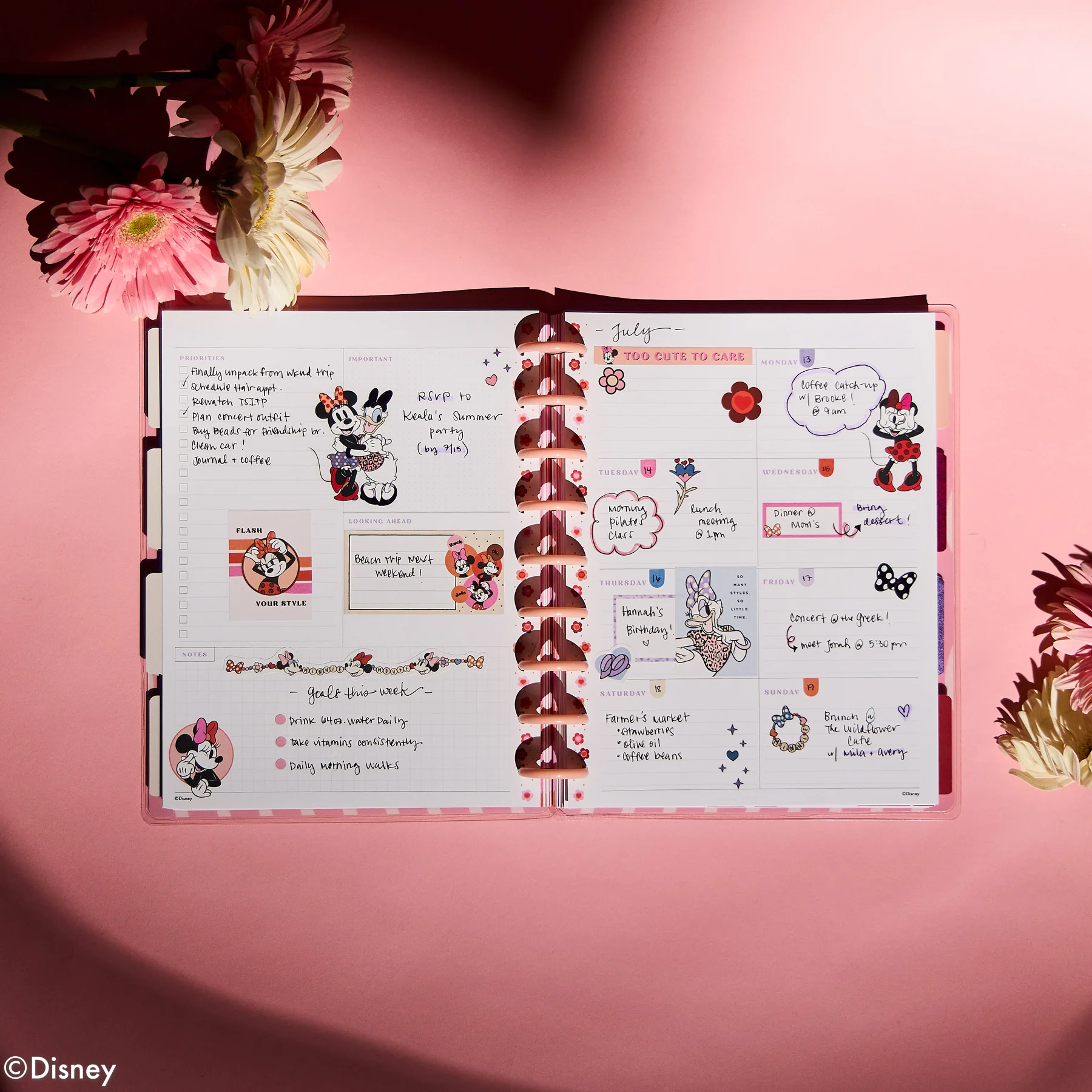Undated Disney Minnie Mouse Bow Happy Customizable Planner - Classic Dashboard Layout - 12 Months - Image 4