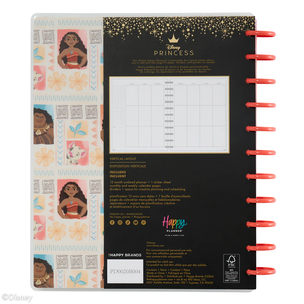 Undated Disney Moana Customizable Planner - Big Vertical Layout - 12 Months - Image 10