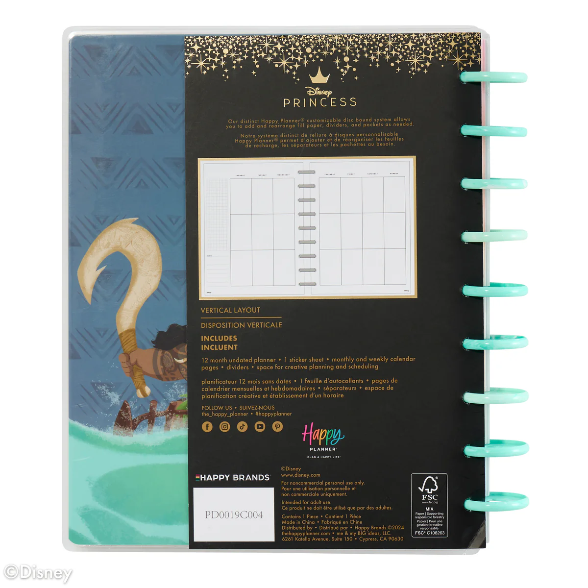 Undated Disney Moana Customizable Planner - Classic Vertical Layout - 12 Months - Image 11