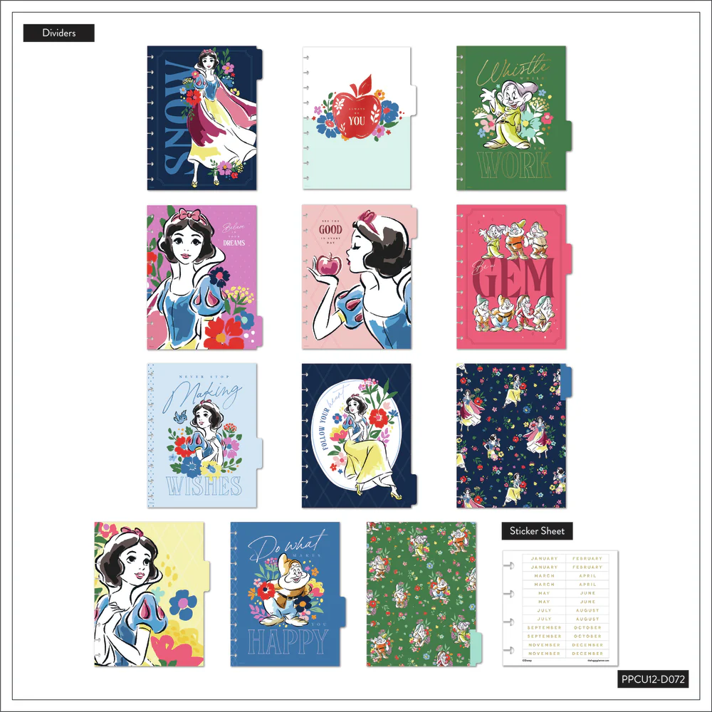 Undated Disney Snow White Wishes Happy Planner - Classic Vertical Layout - 12 Months - Image 7