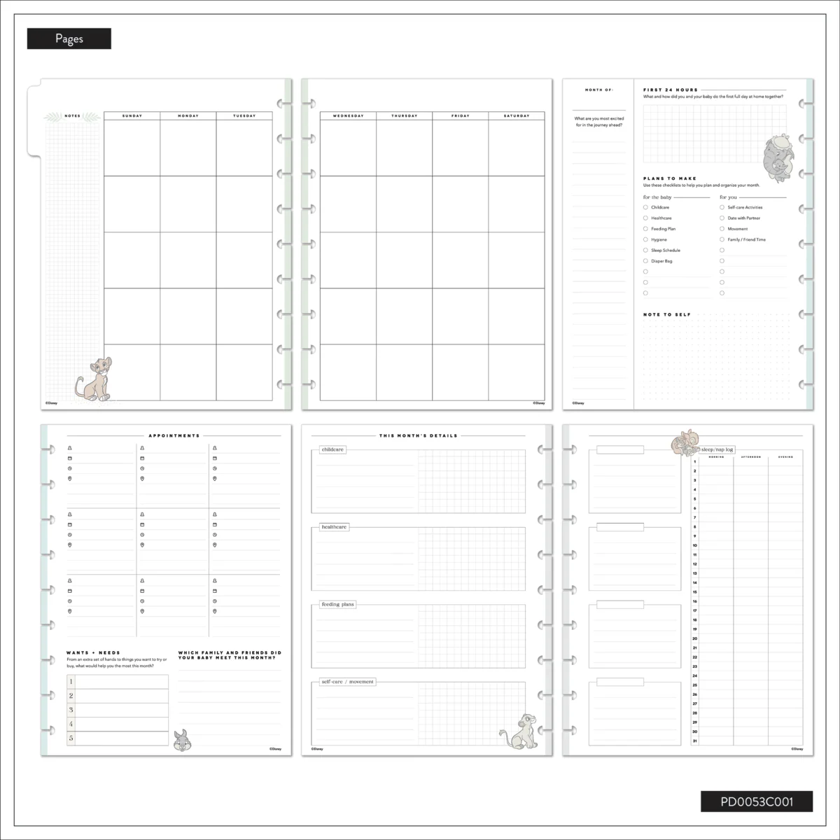 Undated Disney Welcome Little One Customizable Baby Planner - Classic Baby's First Year Layout - 12 Months - Image 22