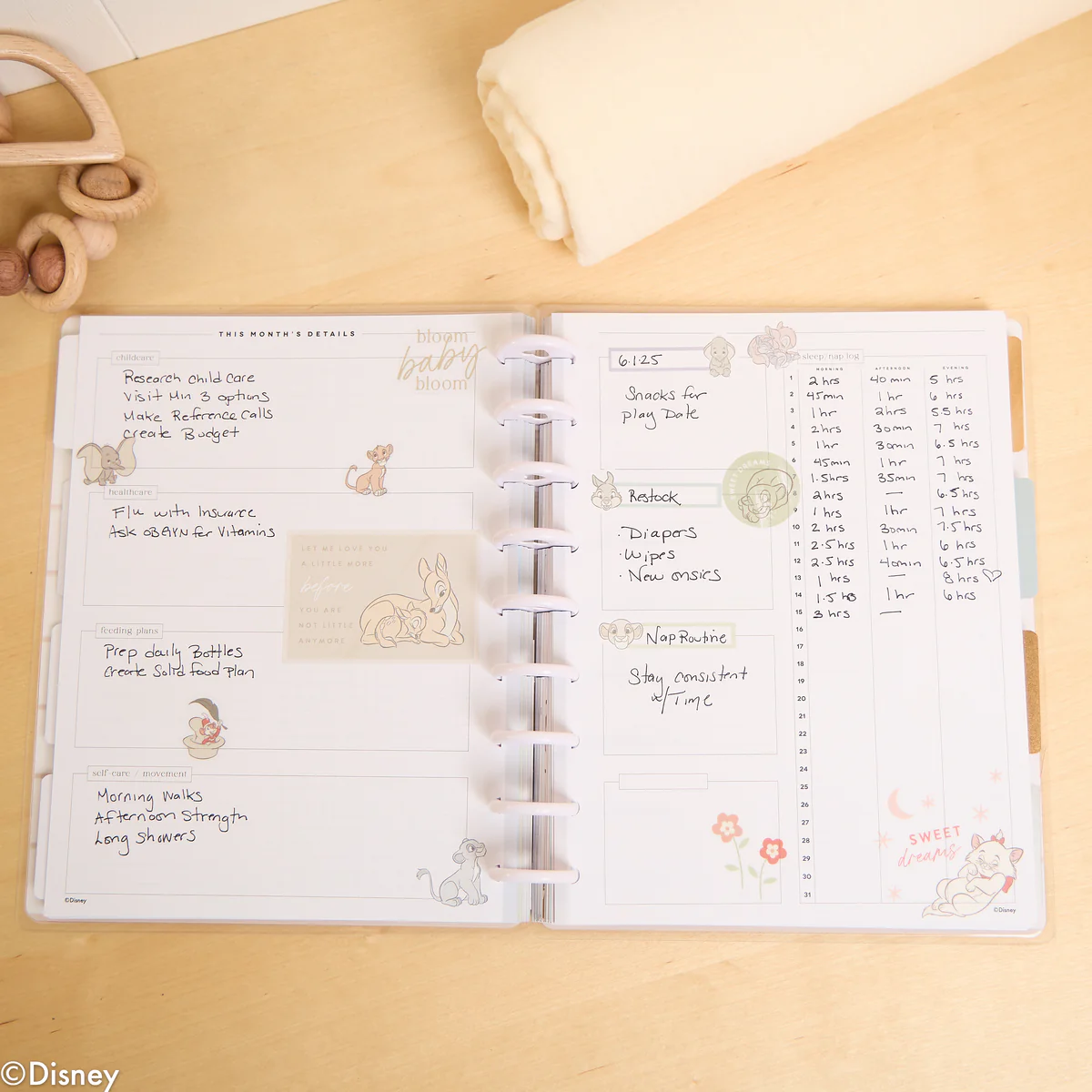 Undated Disney Welcome Little One Customizable Baby Planner - Classic Baby's First Year Layout - 12 Months - Image 27