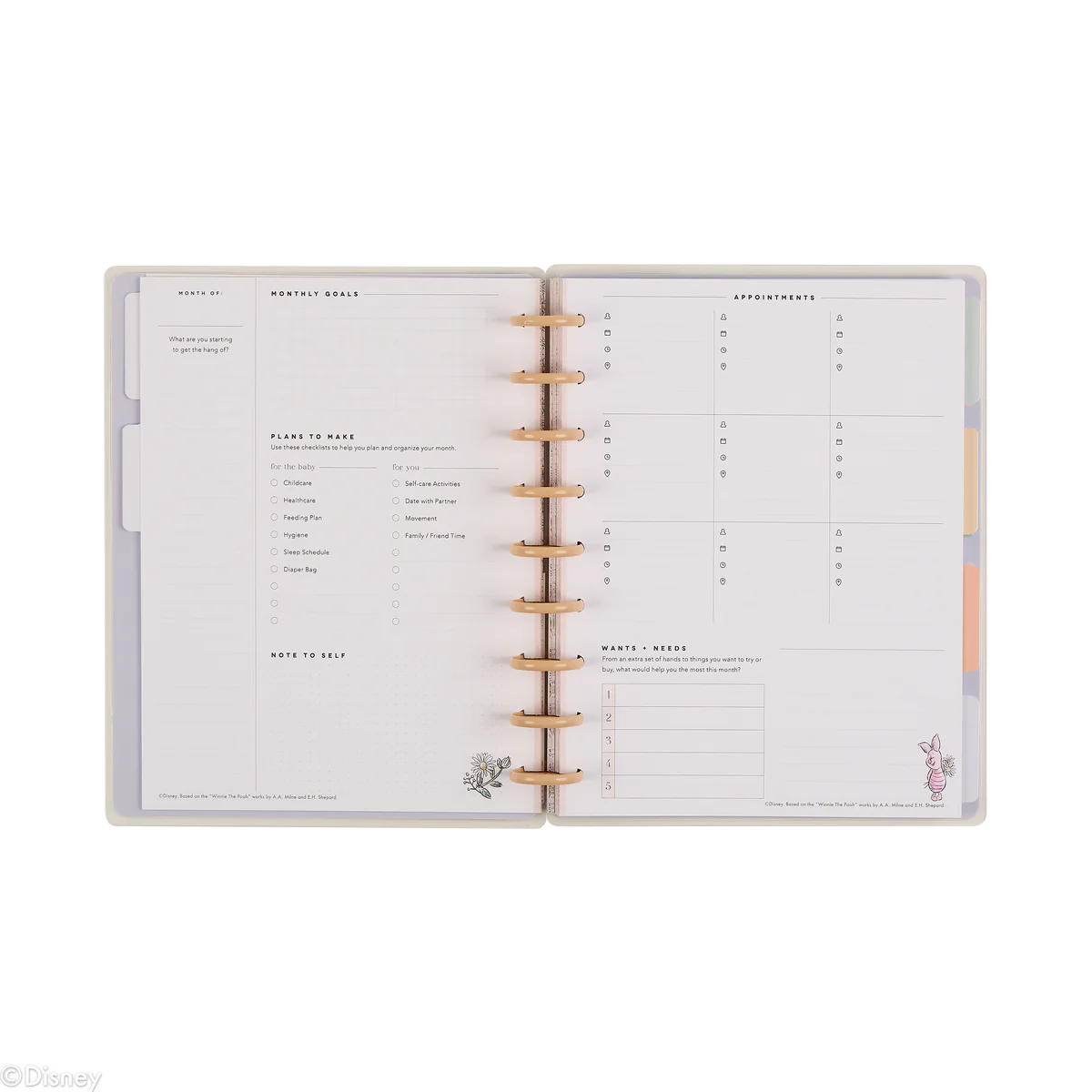 Undated Disney Winnie the Pooh Customizable Baby Planner -  Classic Baby's First Year Layout - 12 Months - Image 36
