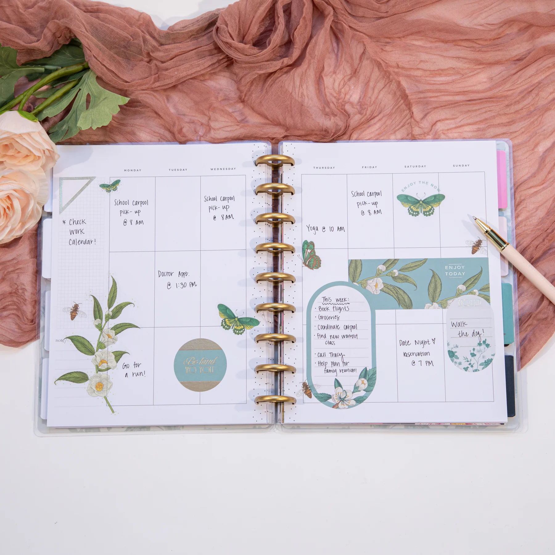 Undated Feathers & Flowers Happy Planner - Classic Vertical Layout - 12 Months - Image 3