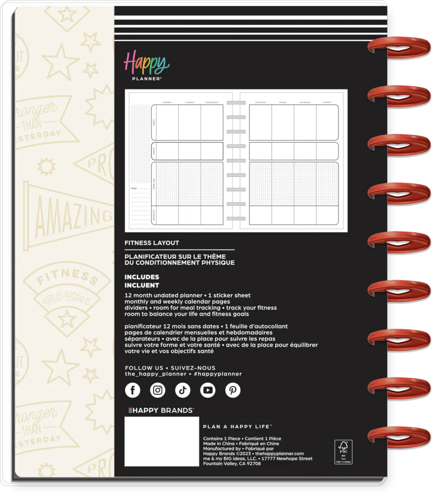 Undated Fitness All Stars Happy Planner - Classic Fitness Layout - 12 Months - Image 11