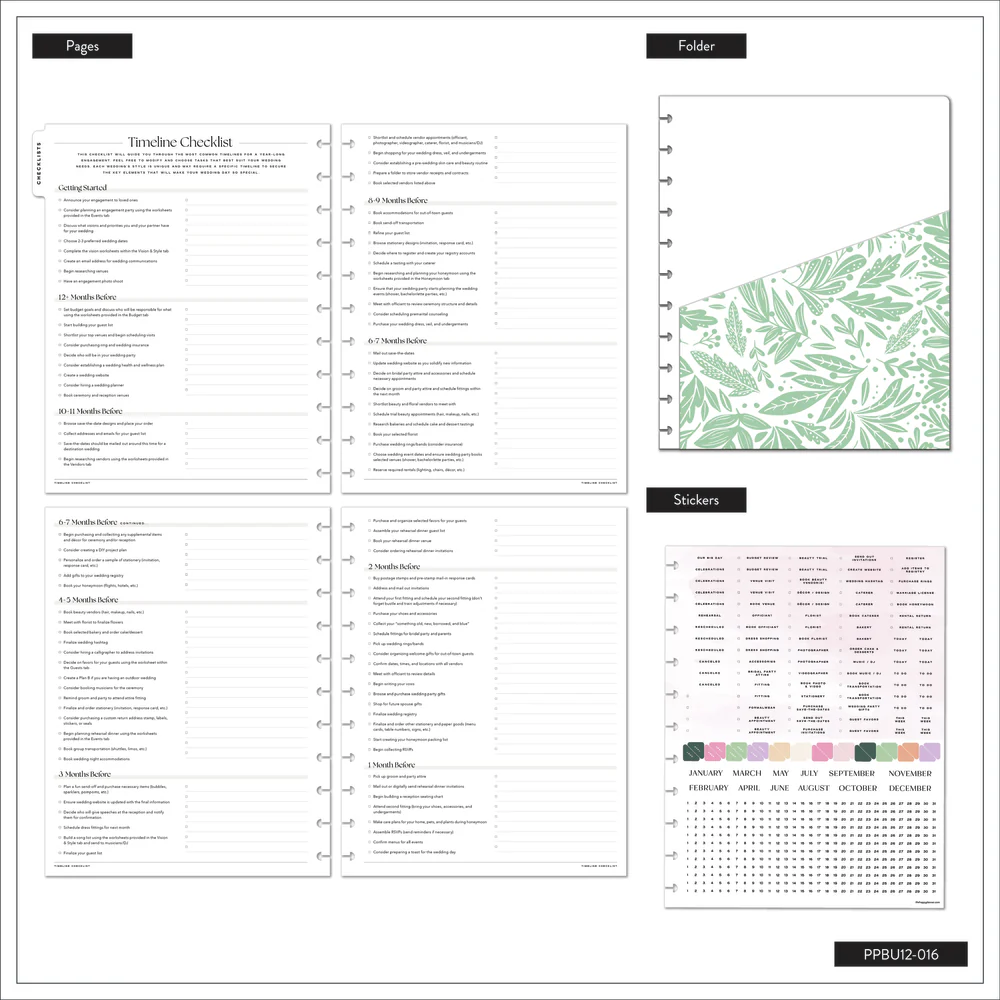 Undated Garden Wedding Planner - Big Wedding Layout - 12 Months - Image 10