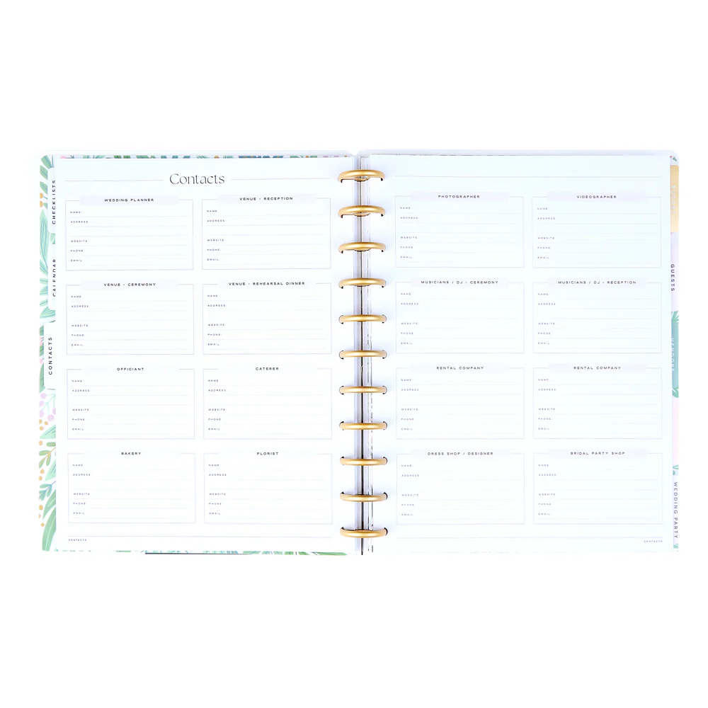 Undated Garden Wedding Planner - Big Wedding Layout - 12 Months - Image 5