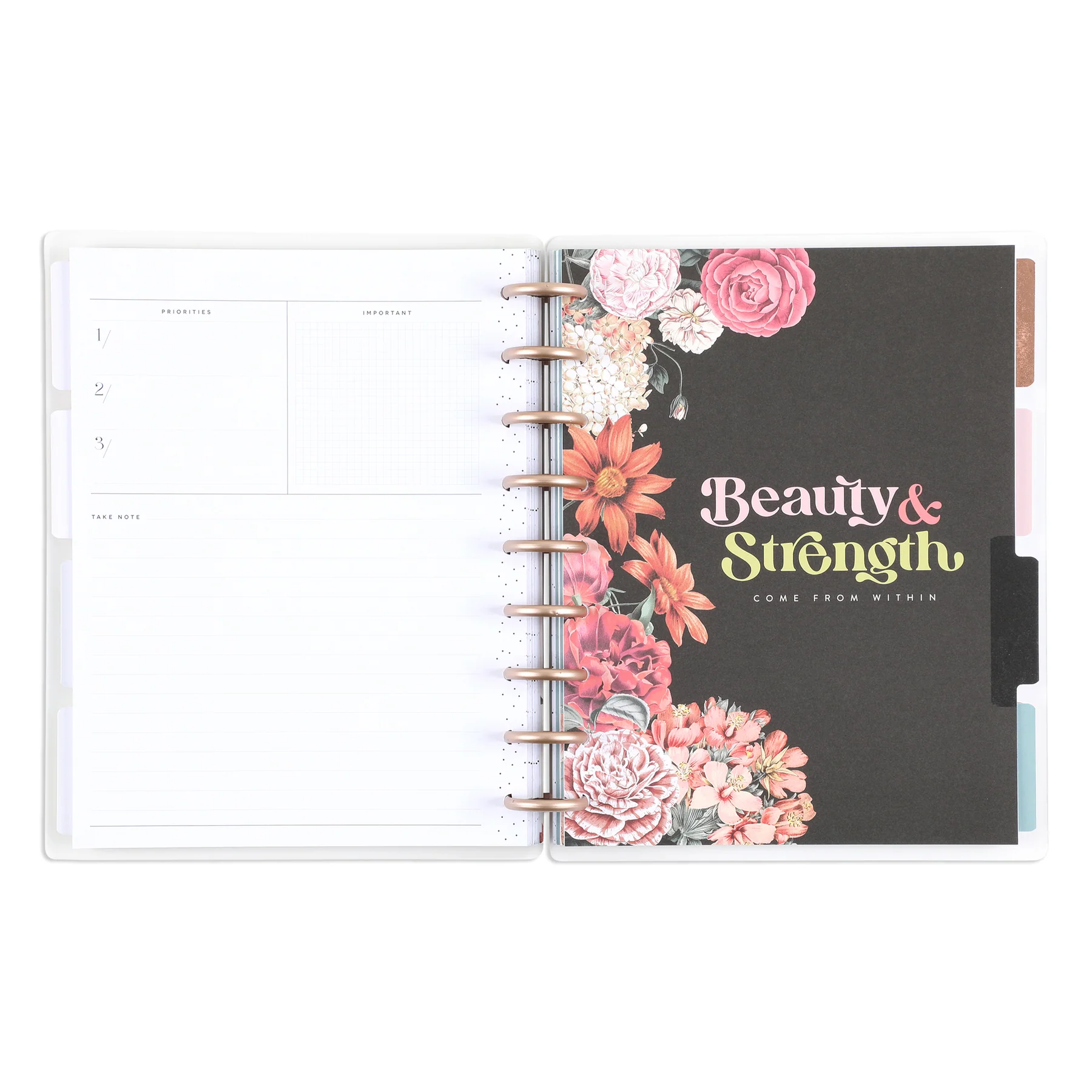 Undated Gathered Flowers Frosted Happy Planner - Classic Dashboard Layout - 12 Months - Image 2