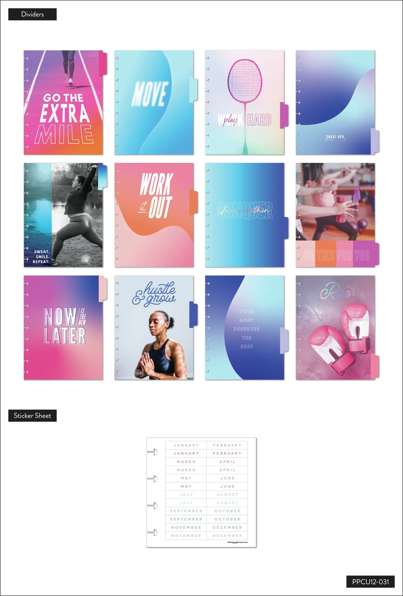 Undated Go the Distance Classic Fitness Happy Planner - 12 Months - Image 4