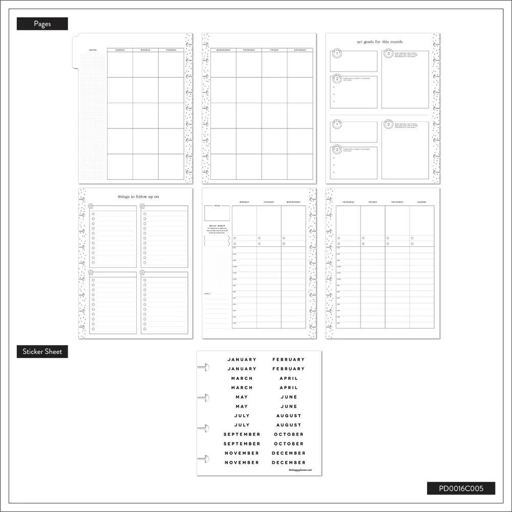 Undated Golden Meadow Customizable Planner - Classic Productivity Layout - 12 Months - Image 12